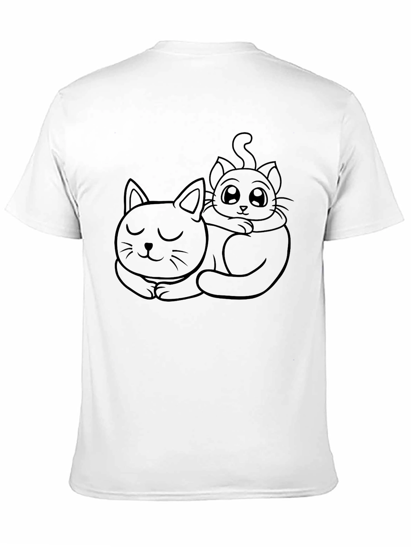 Cute Cats Graphic Tee - Black Casual T-Shirt
