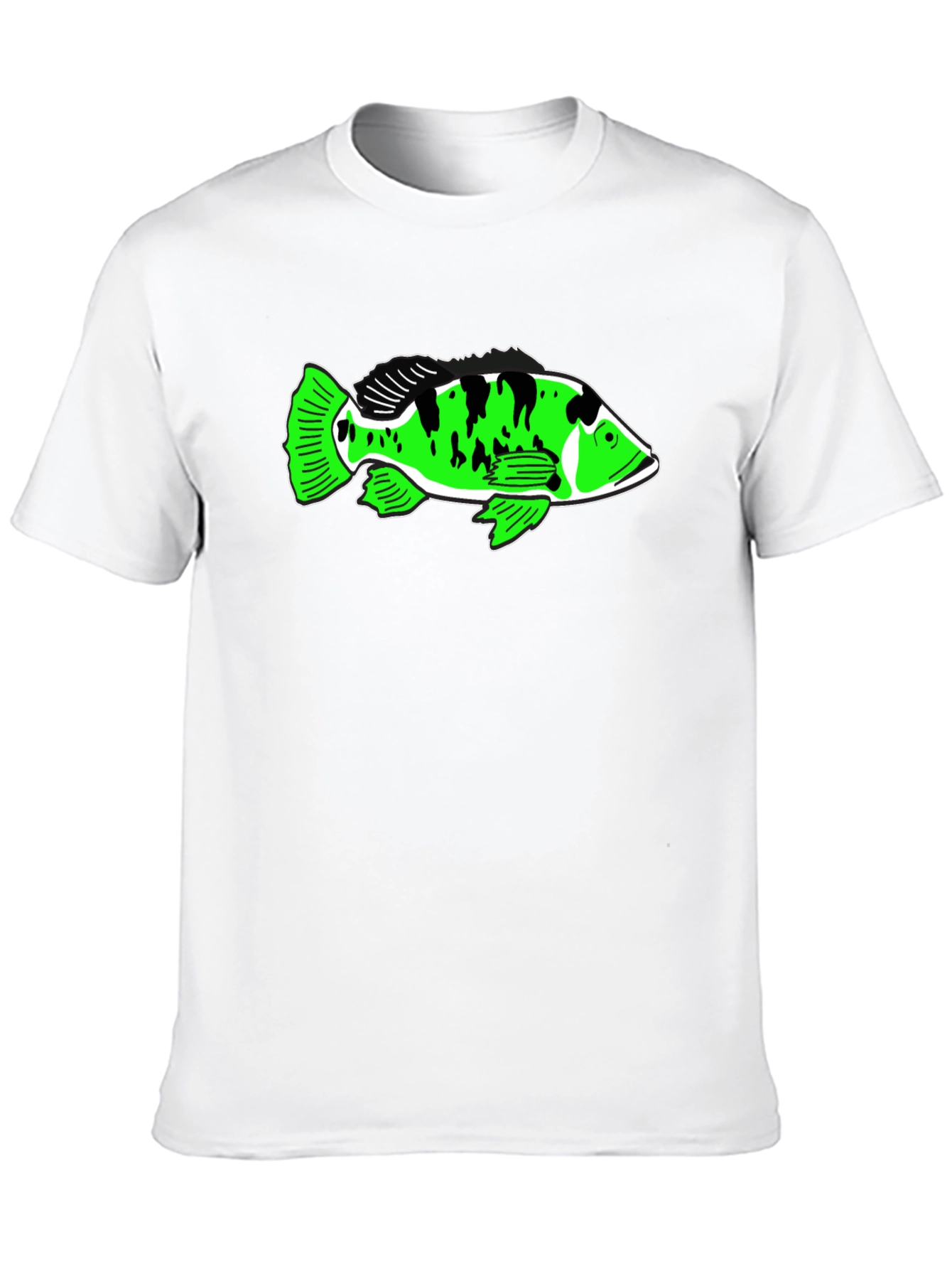 Cool Graphic T-Shirt with Green Fish Design