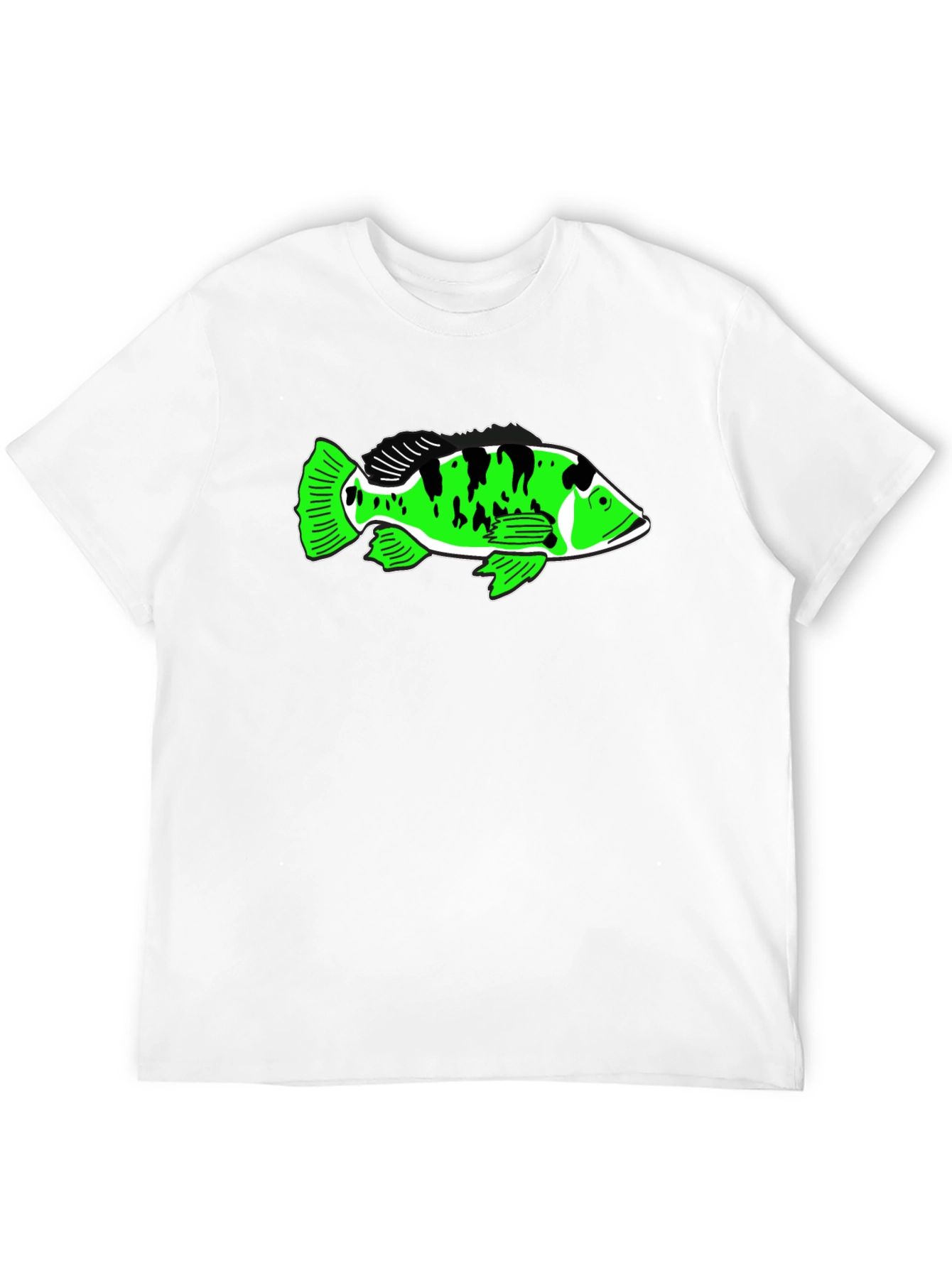 Cool Graphic T-Shirt with Green Fish Design