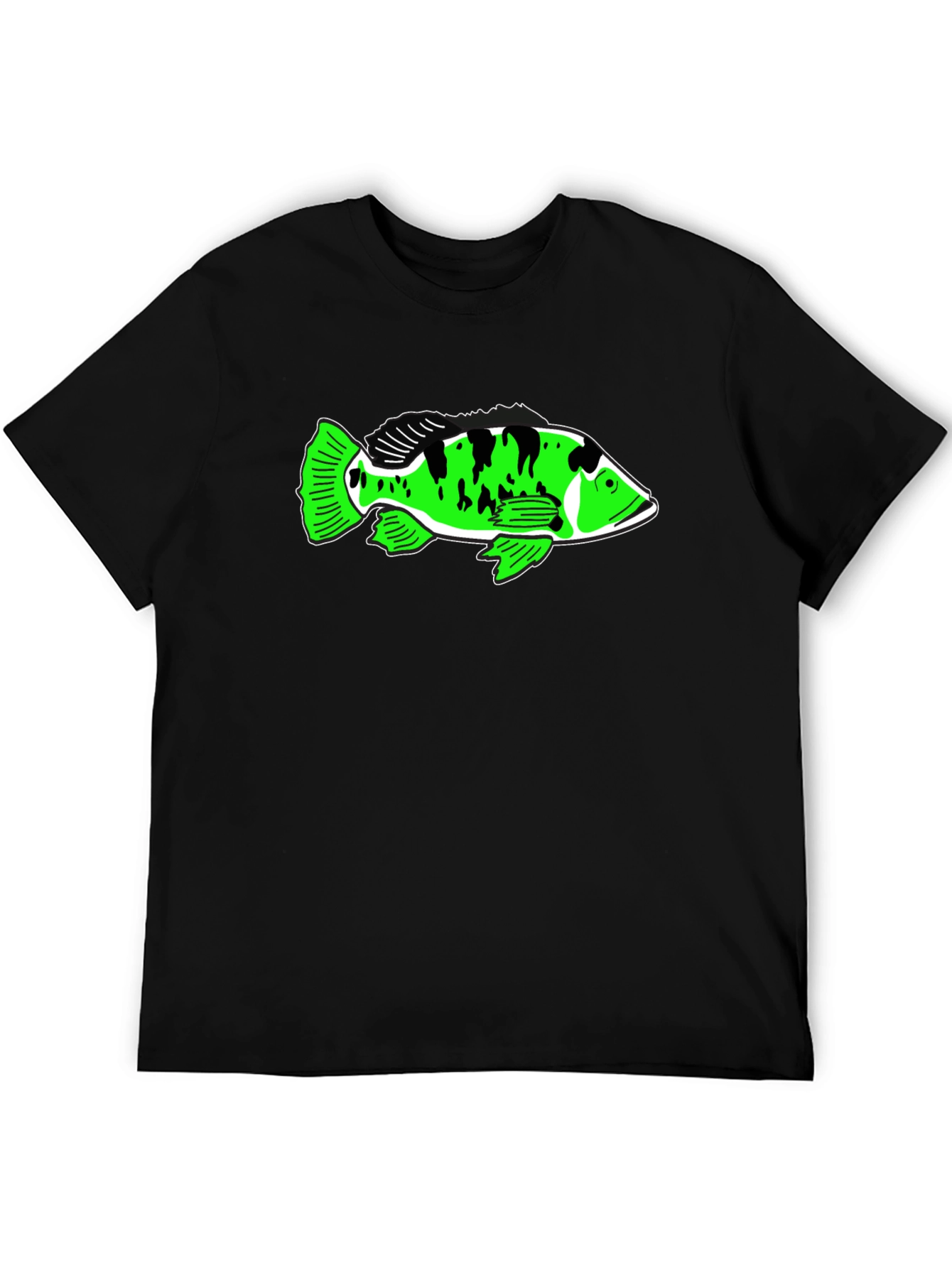Cool Graphic T-Shirt with Green Fish Design