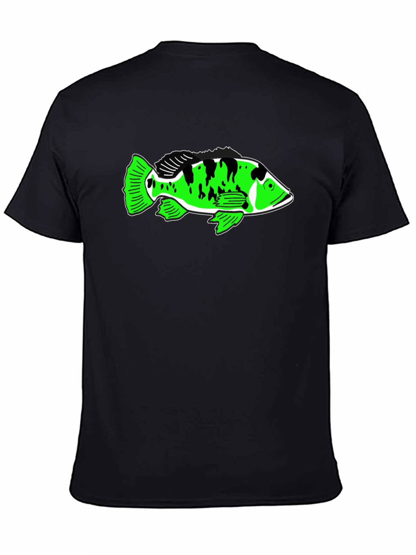 Cool Graphic T-Shirt with Green Fish Design