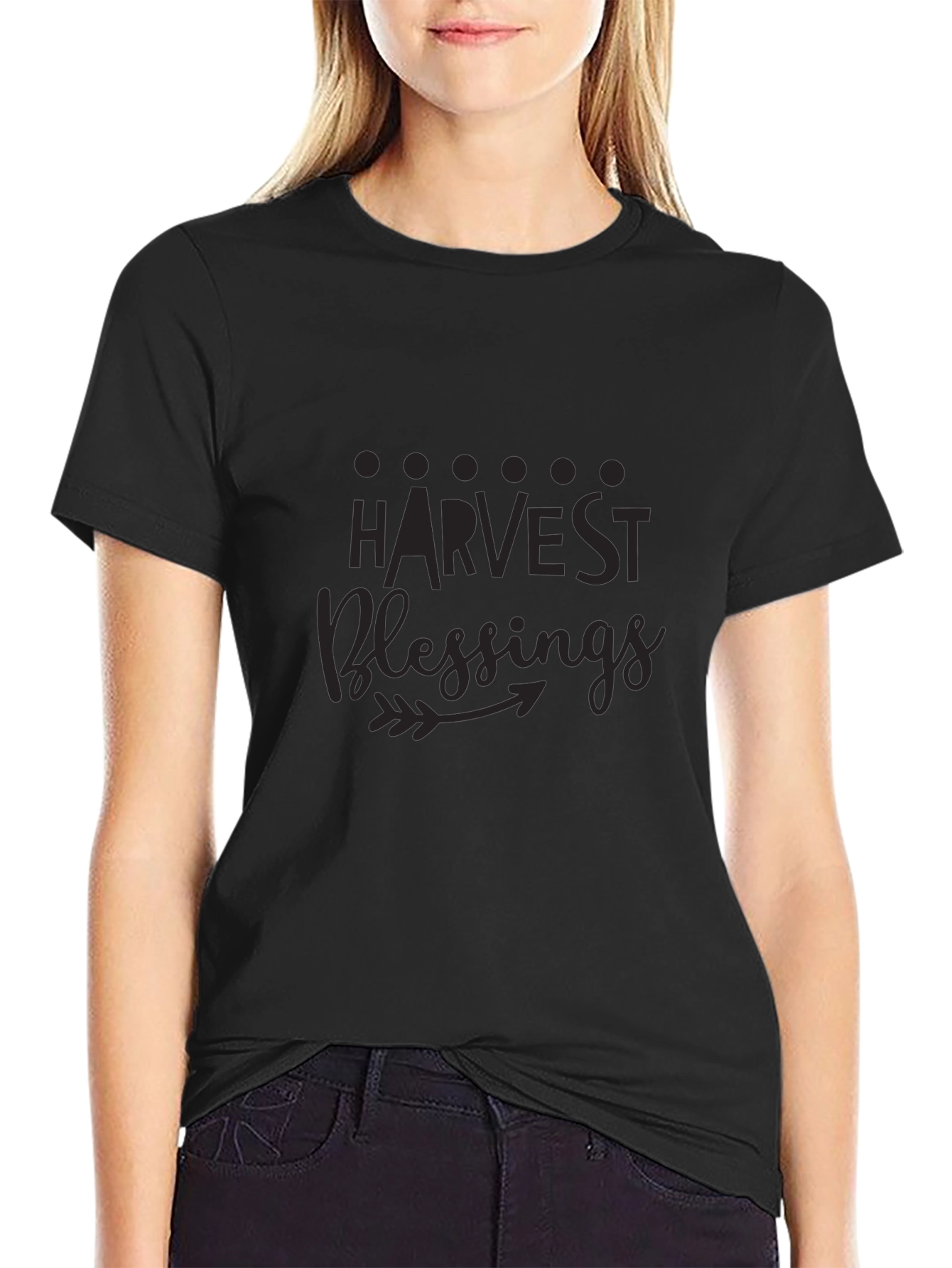 Harvest Blessings Black Graphic T-Shirt