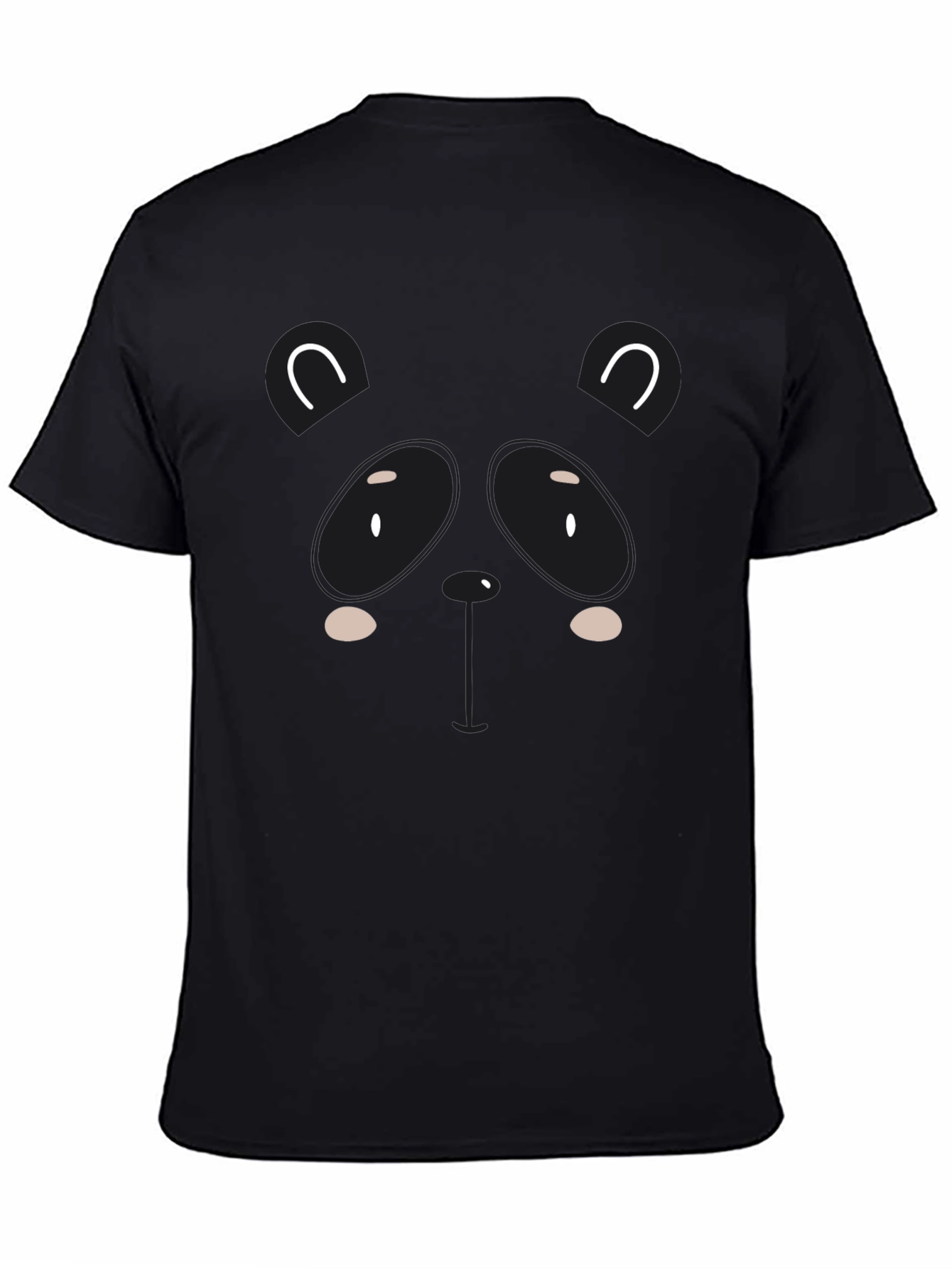 Cute Panda Graphic Black T-Shirt