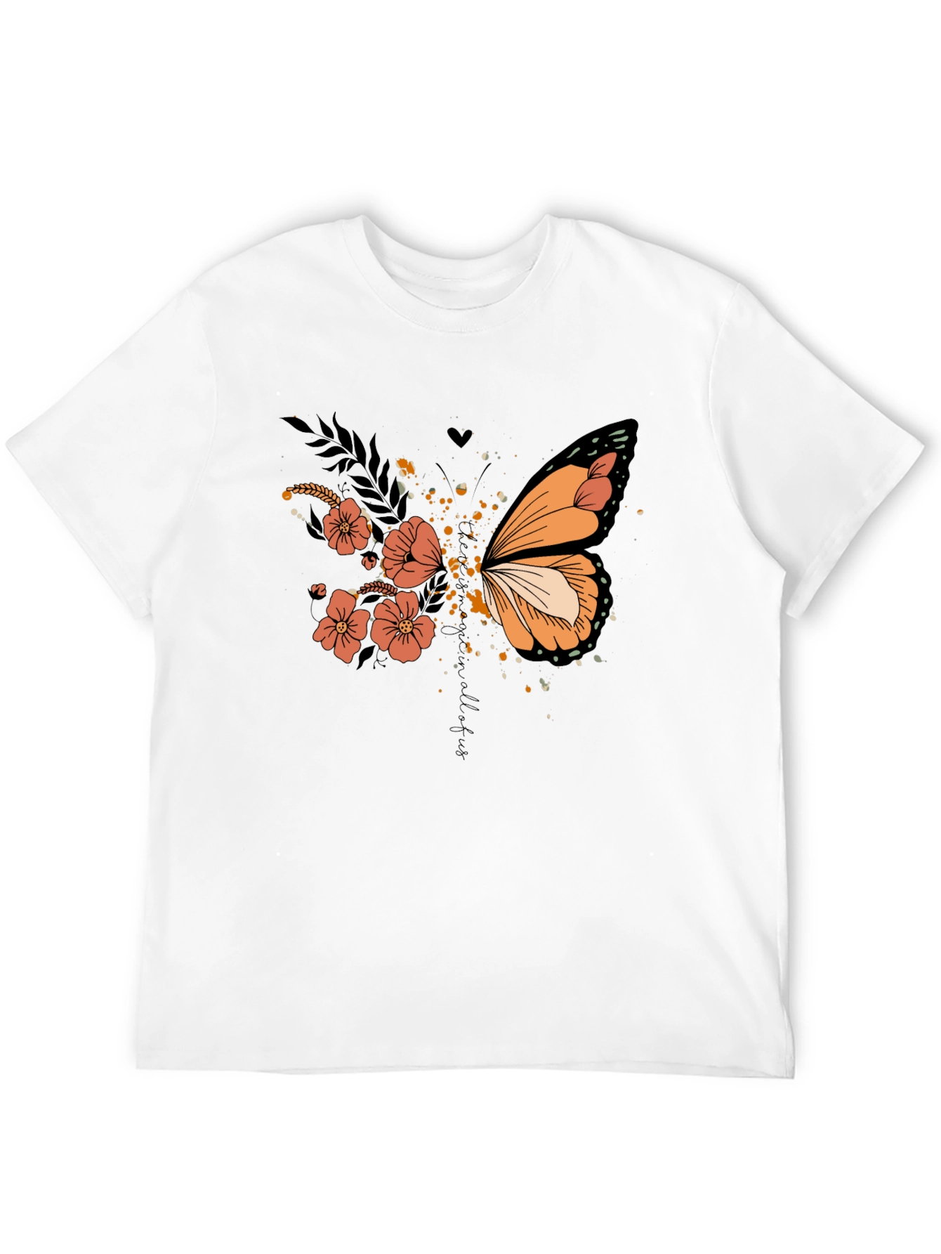 Butterfly Floral Graphic Tee - Stylish Comfort