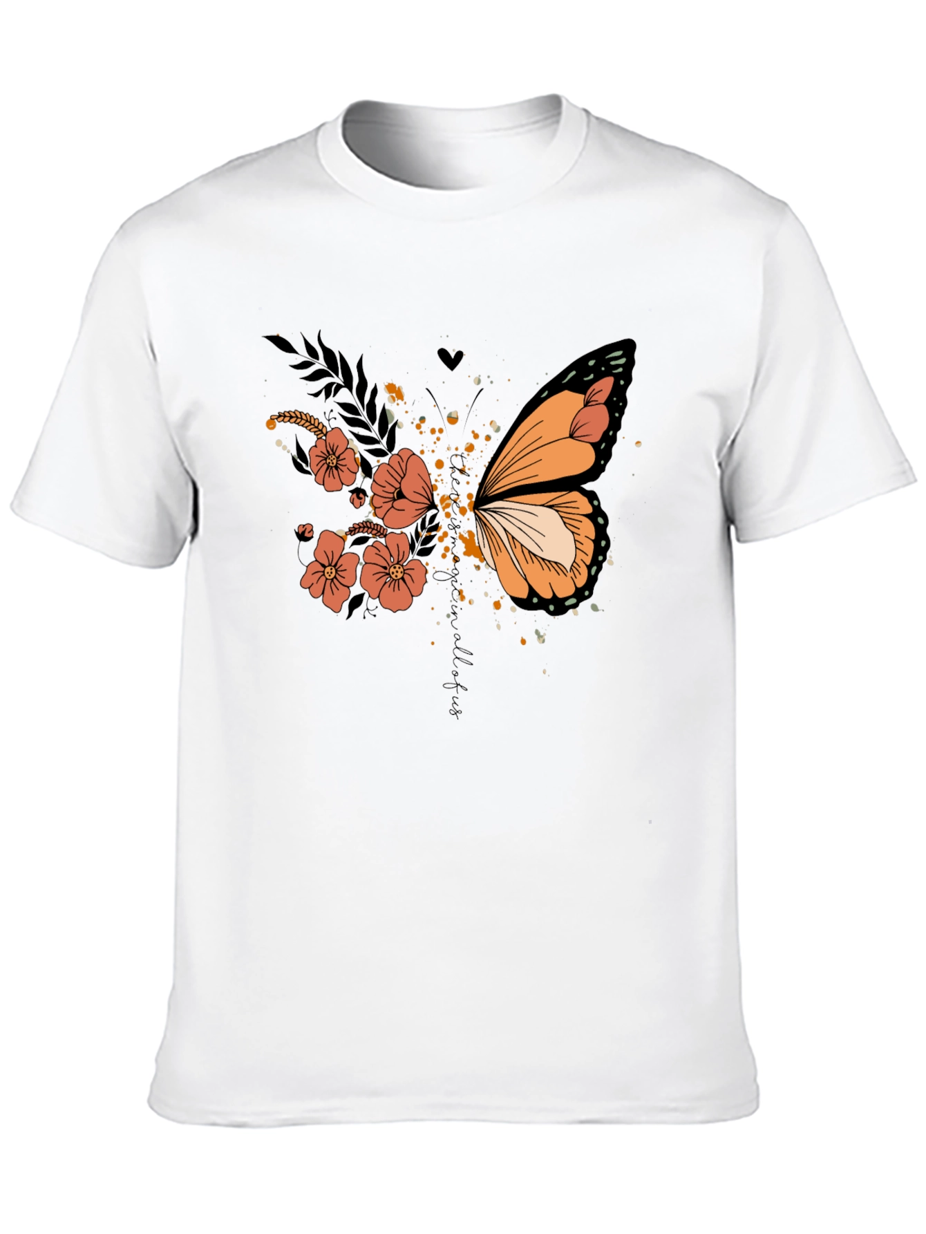 Butterfly Floral Graphic Tee - Stylish Comfort