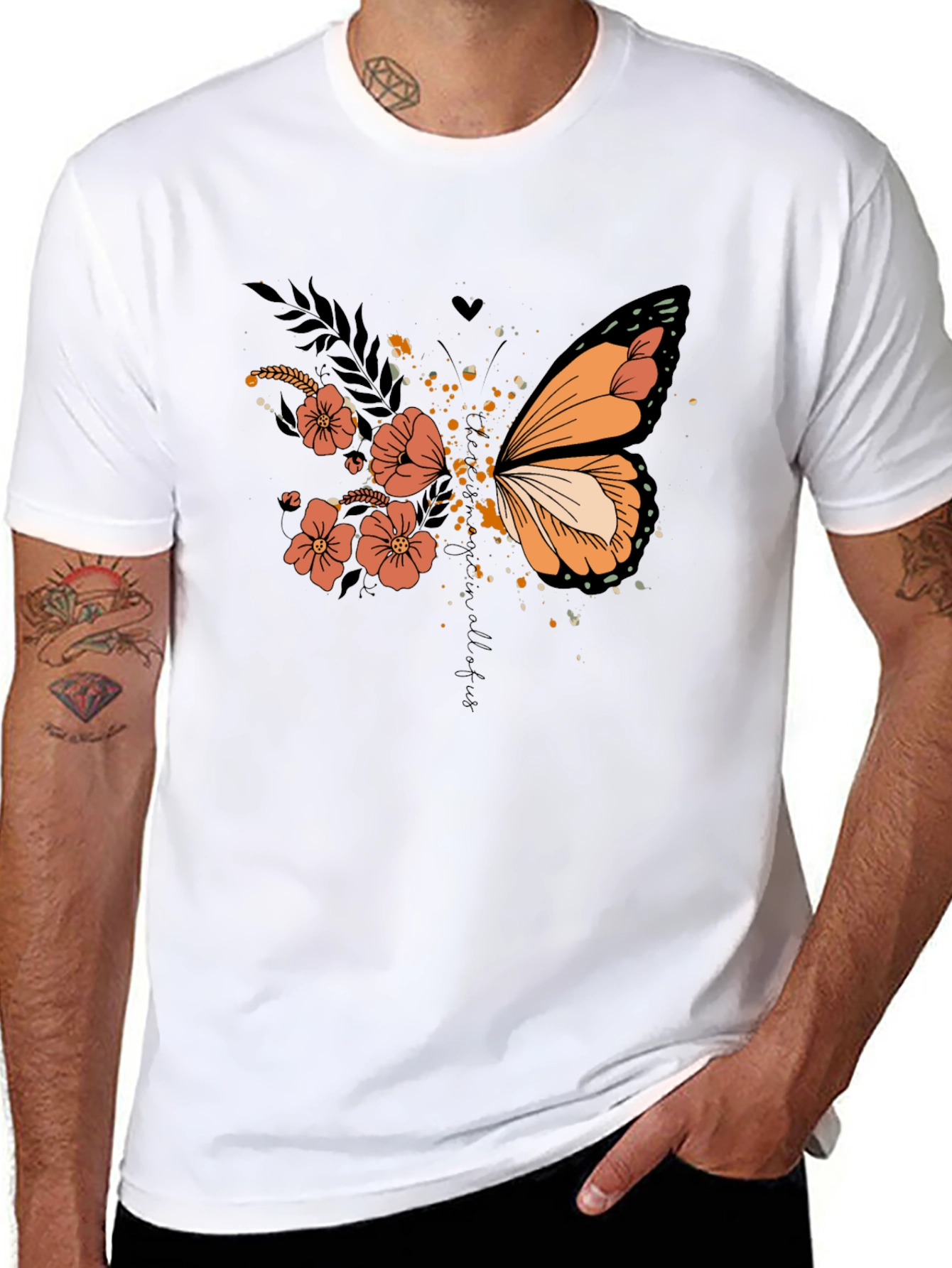 Butterfly Floral Graphic Tee - Stylish Comfort