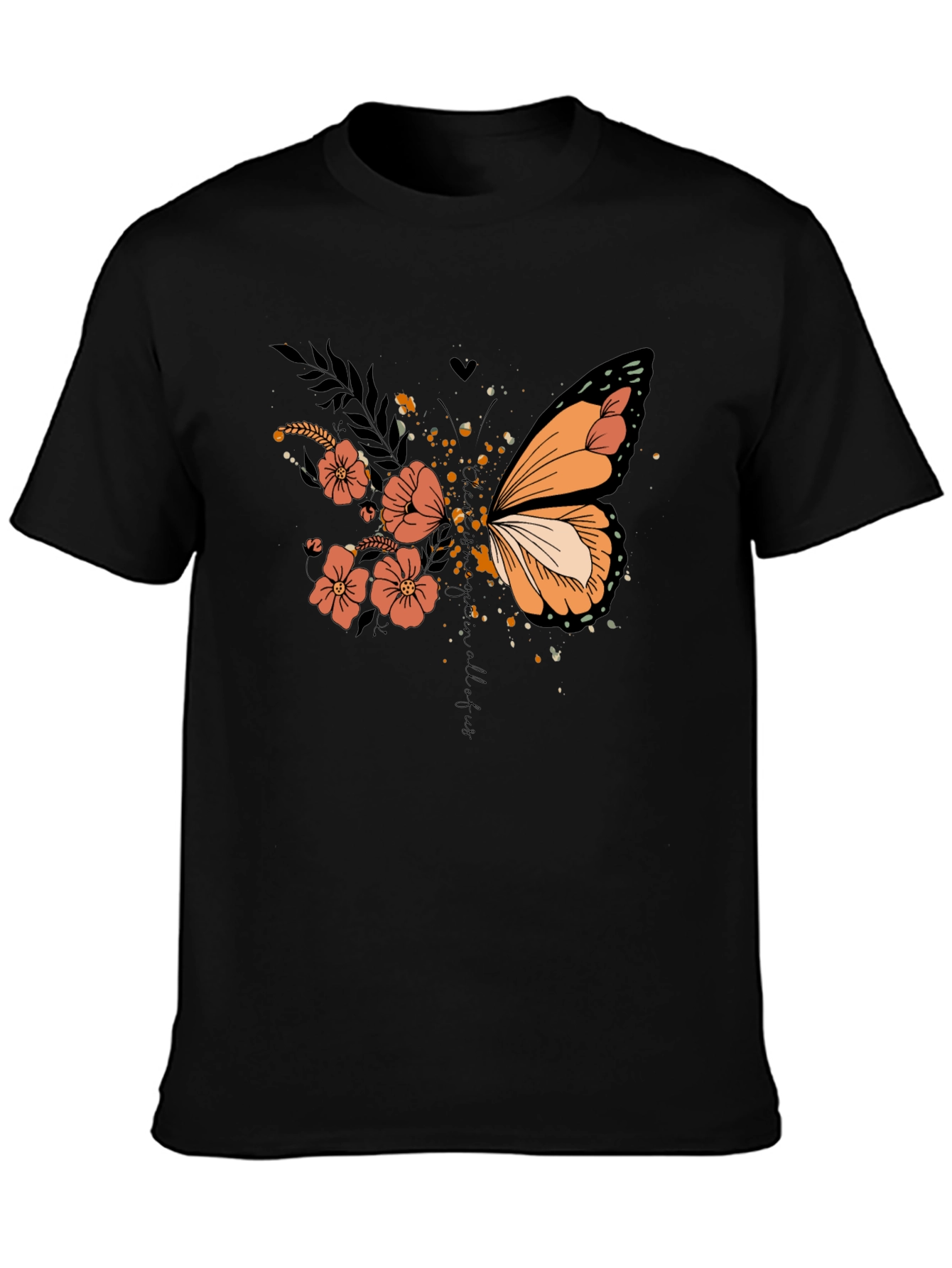 Butterfly Floral Graphic Tee - Stylish Comfort