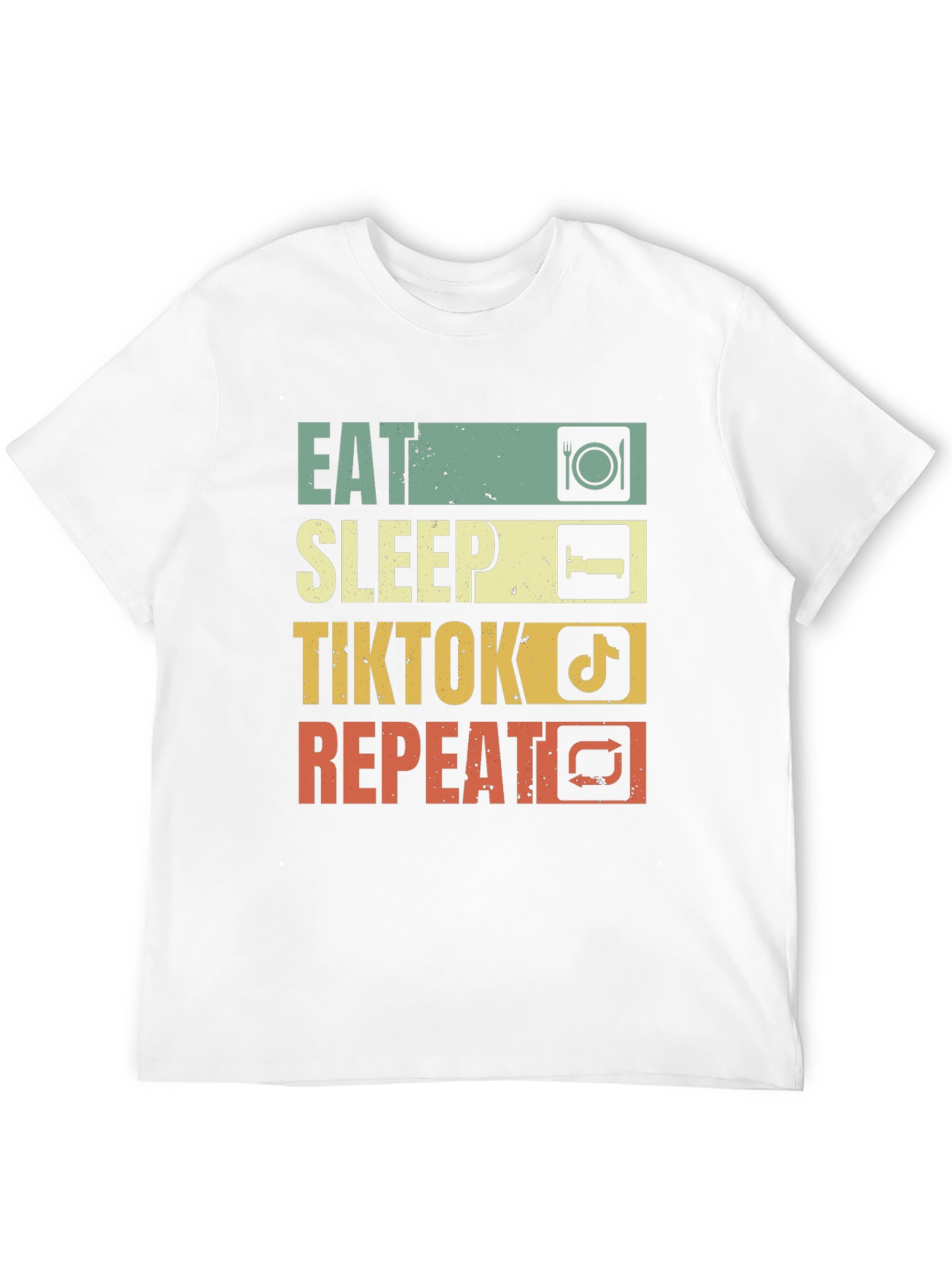 Eat Sleep TikTok Repeat Black T-Shirt