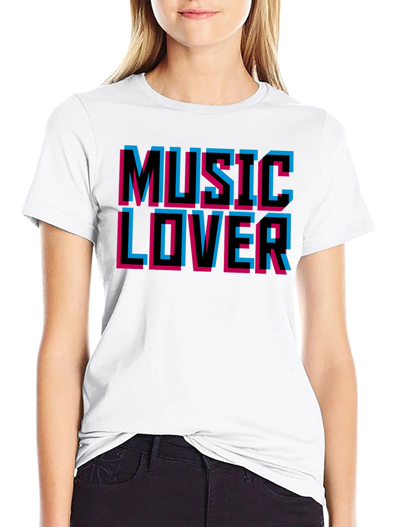 Music Lover Black Graphic T-Shirt