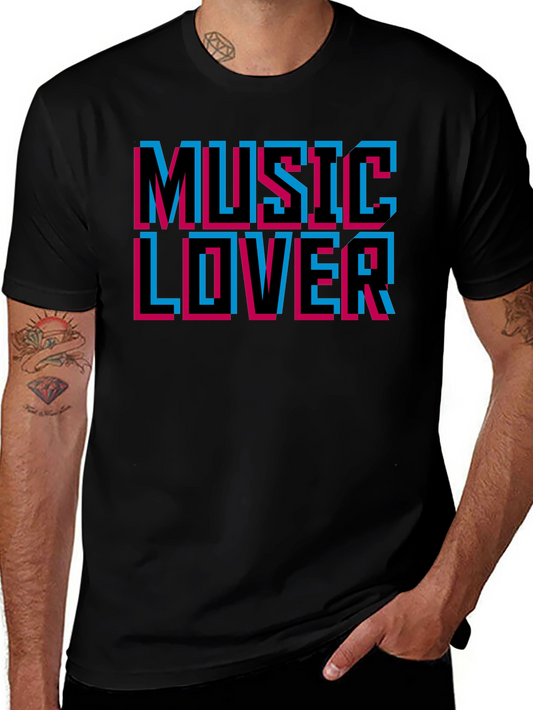 Music Lover Black Graphic T-Shirt
