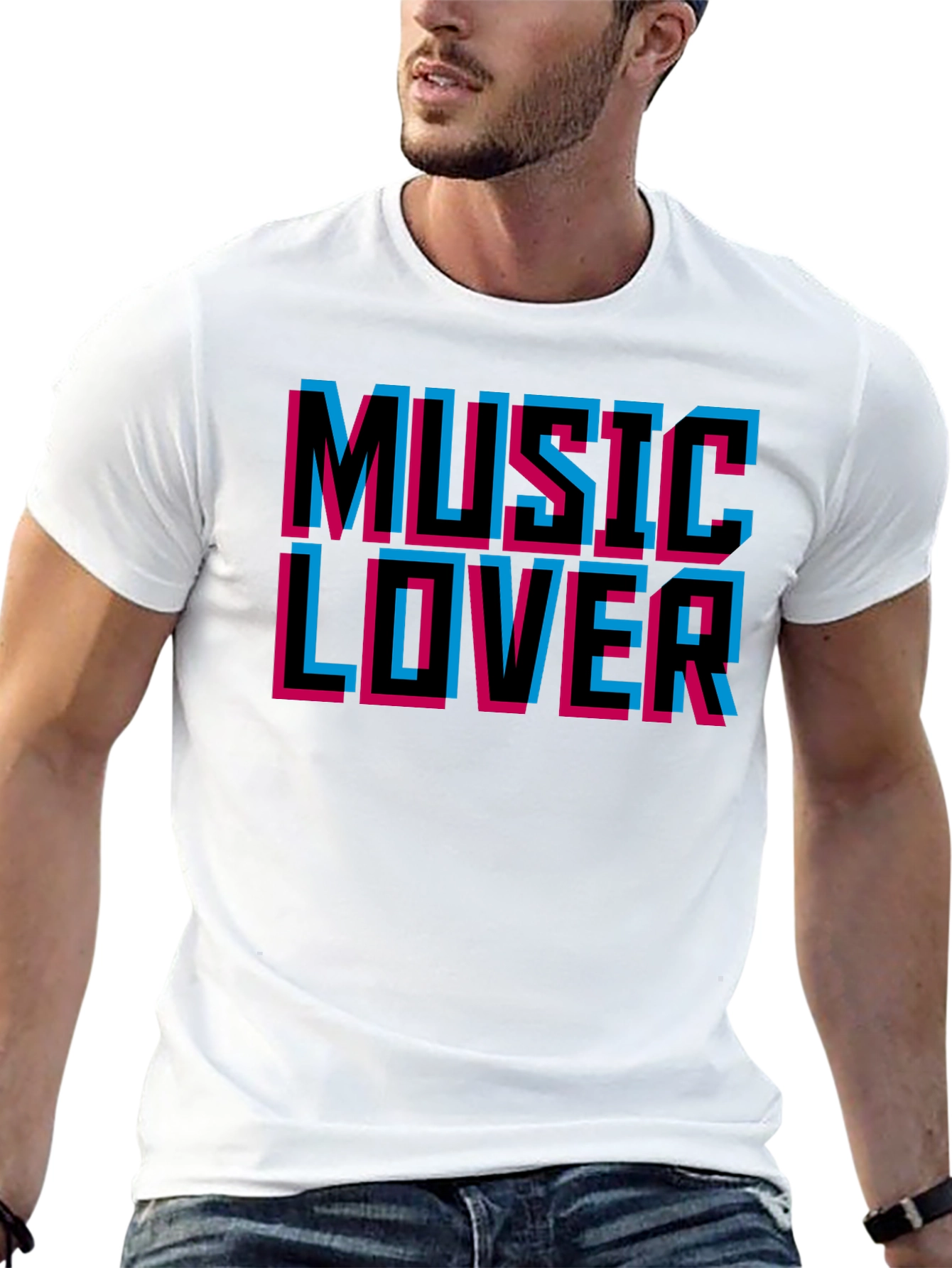 Music Lover Black Graphic T-Shirt