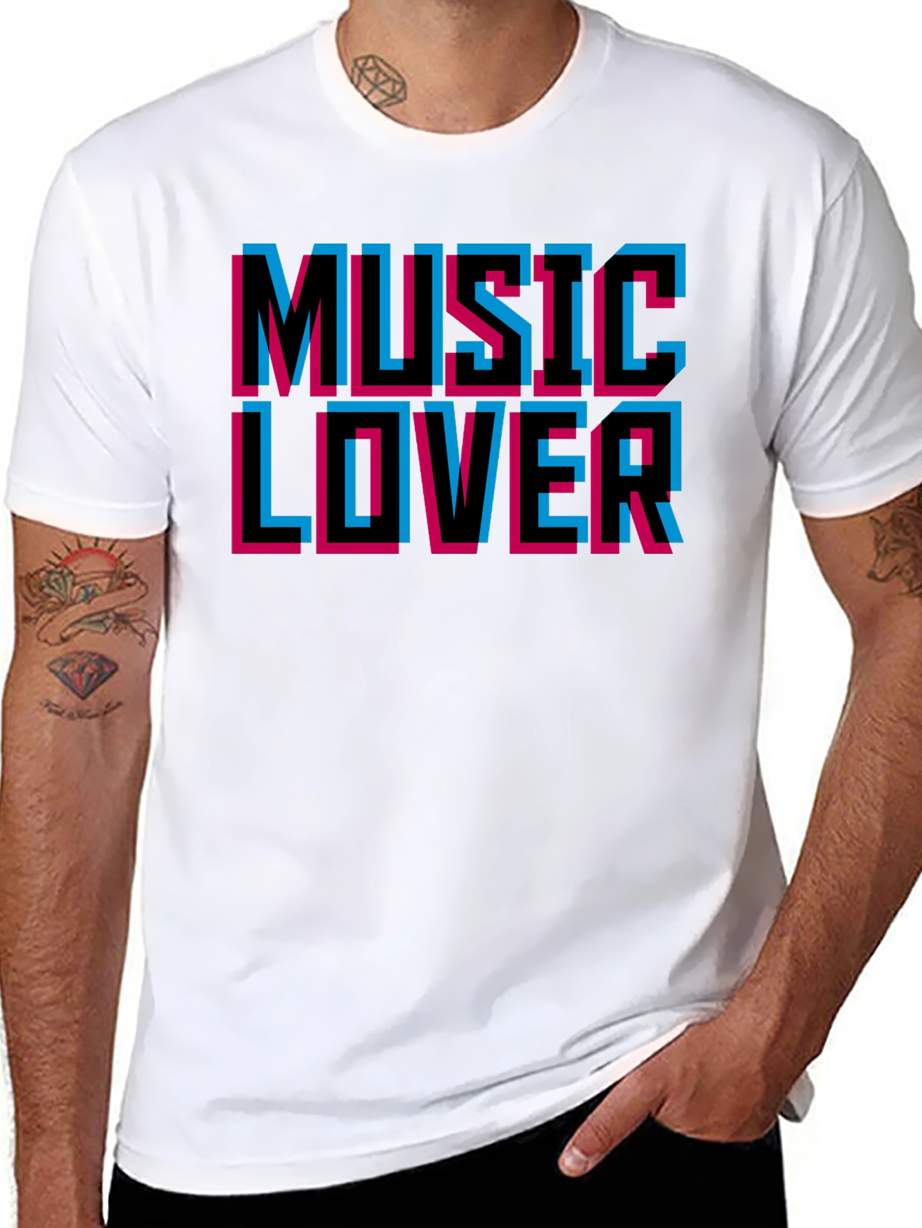 Music Lover Black Graphic T-Shirt
