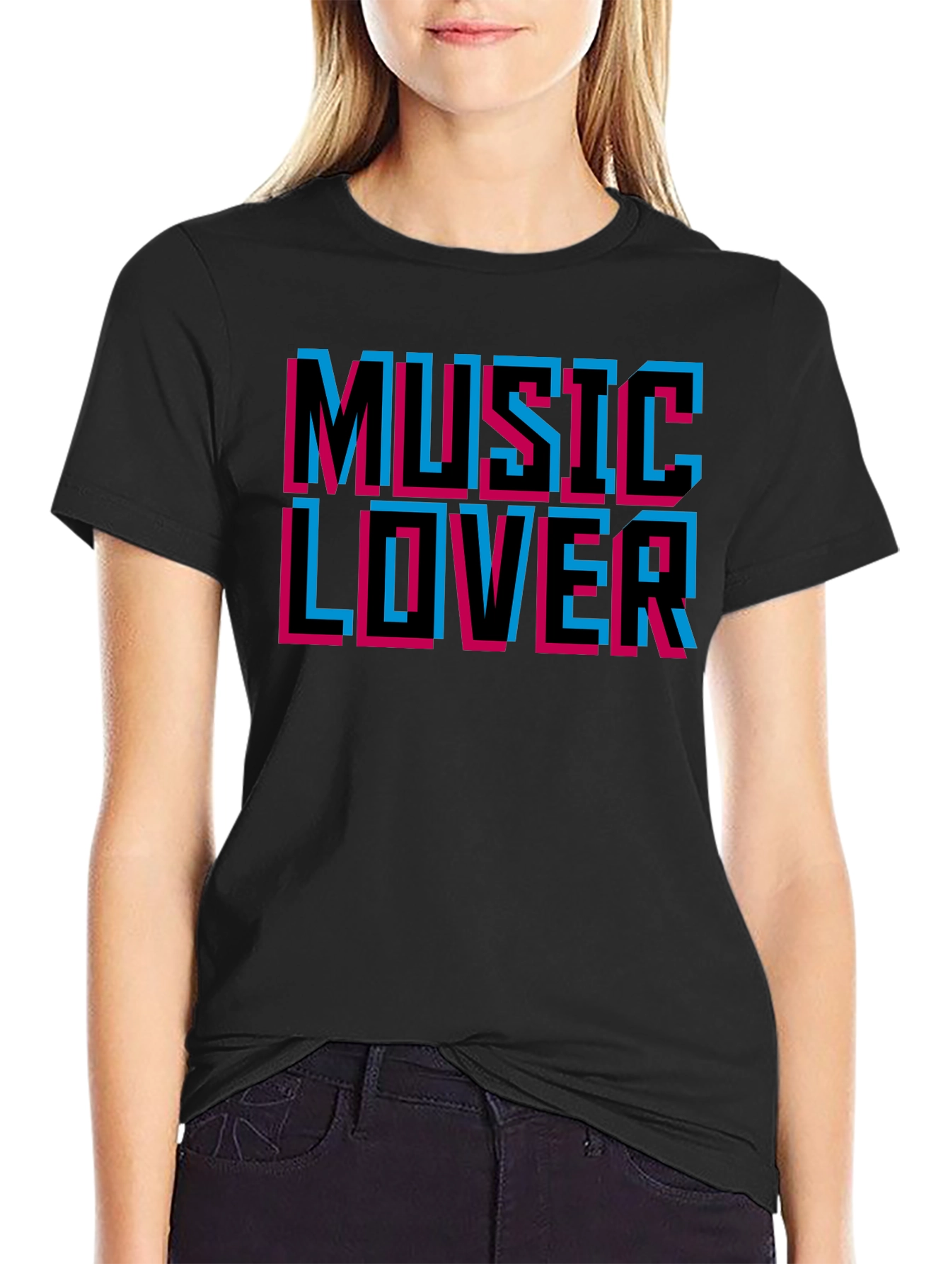 Music Lover Black Graphic T-Shirt