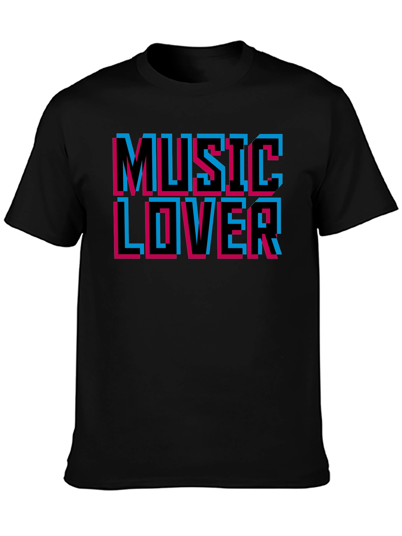 Music Lover Black Graphic T-Shirt