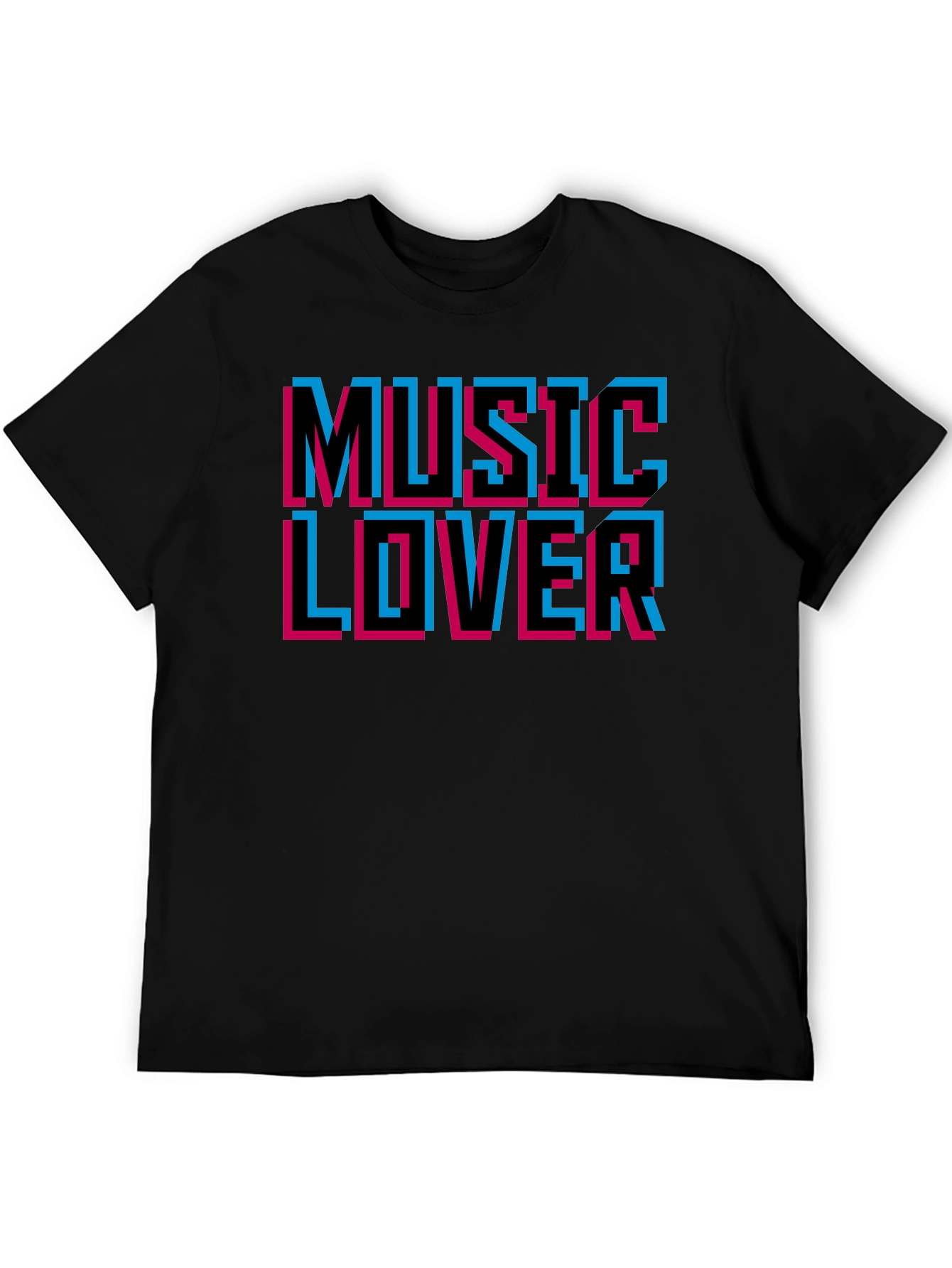 Music Lover Black Graphic T-Shirt