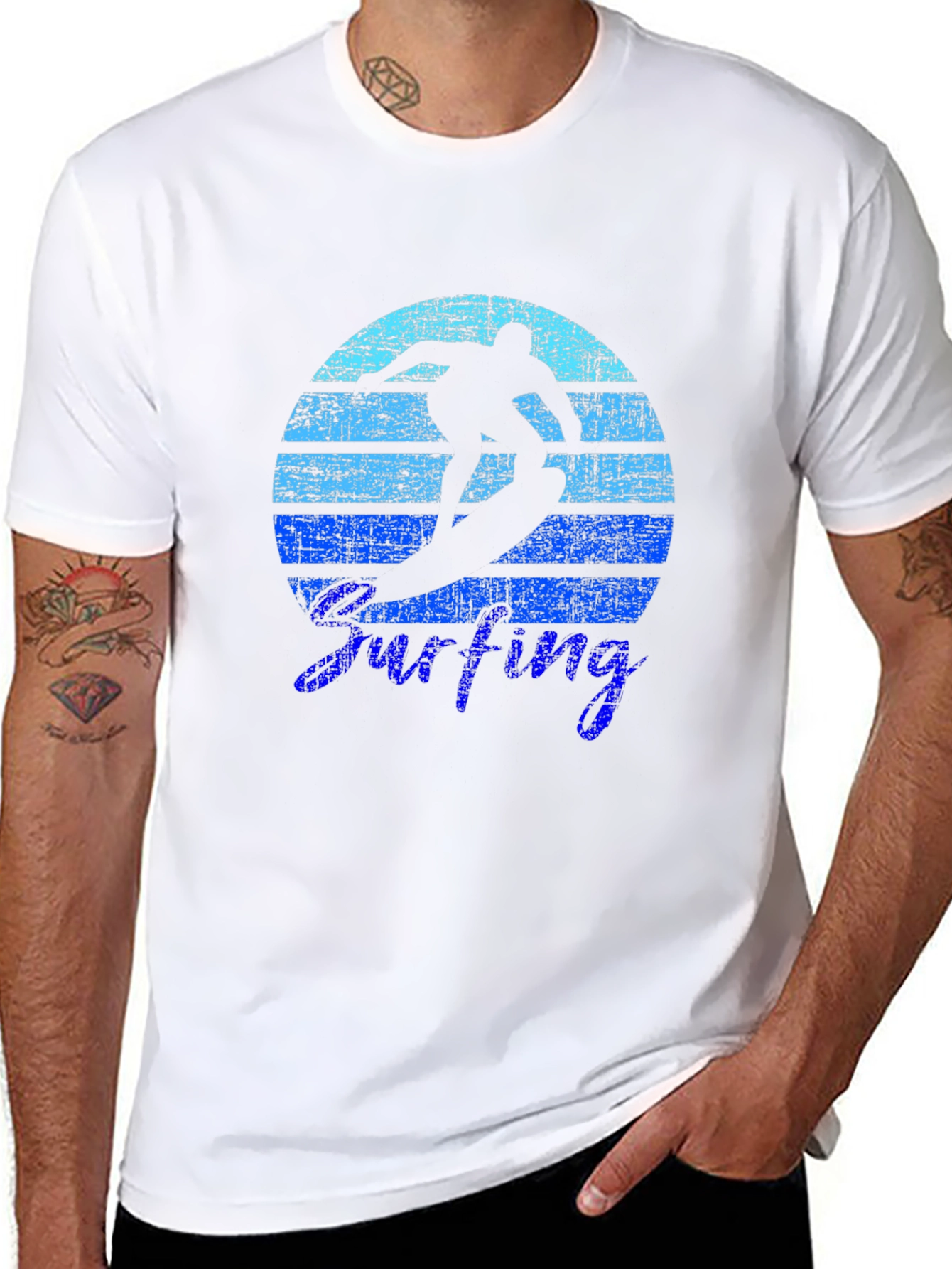 Surfing Sunset Graphic Tee - Cool Coastal Vibes