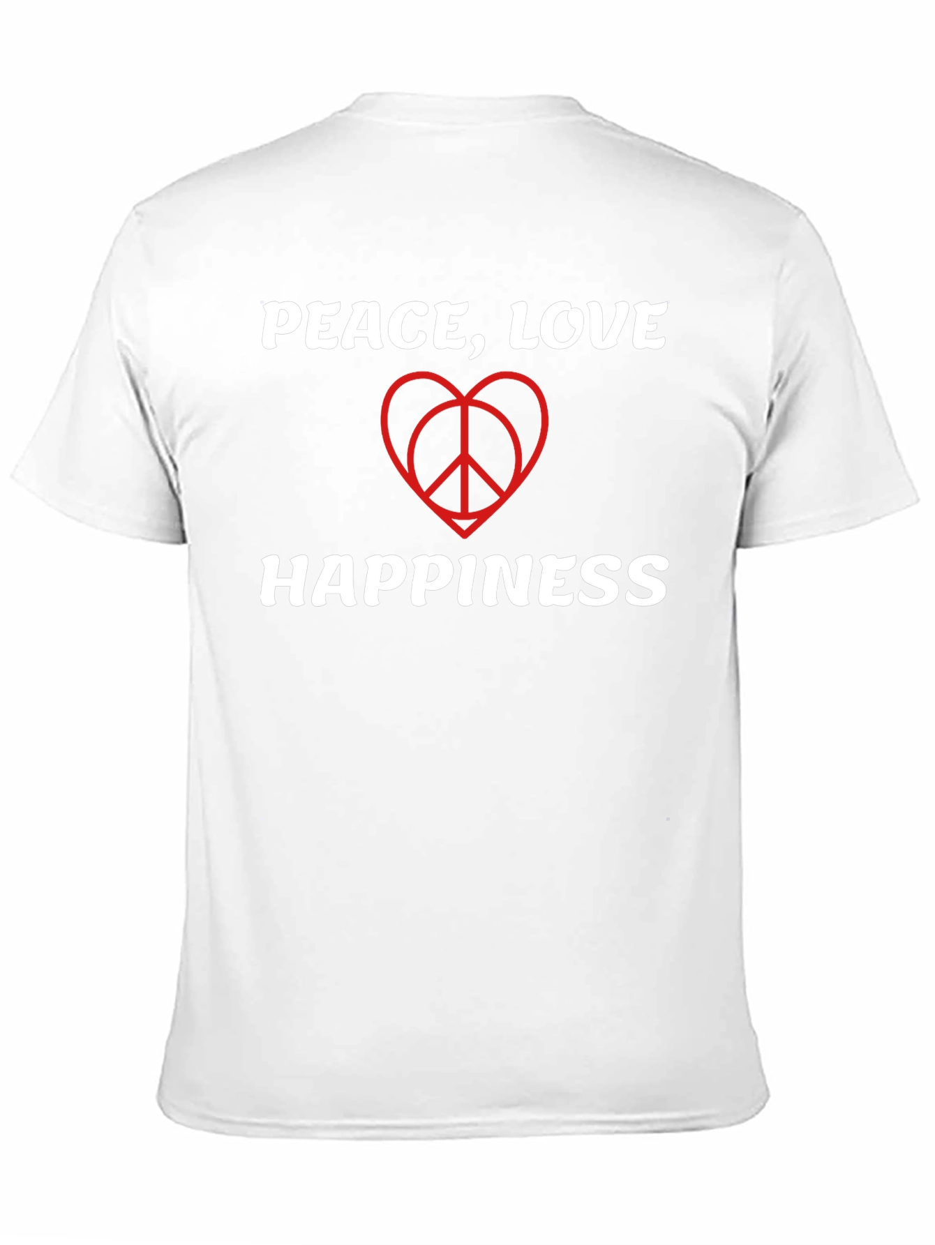 Peace Love Happiness T-Shirt - Black