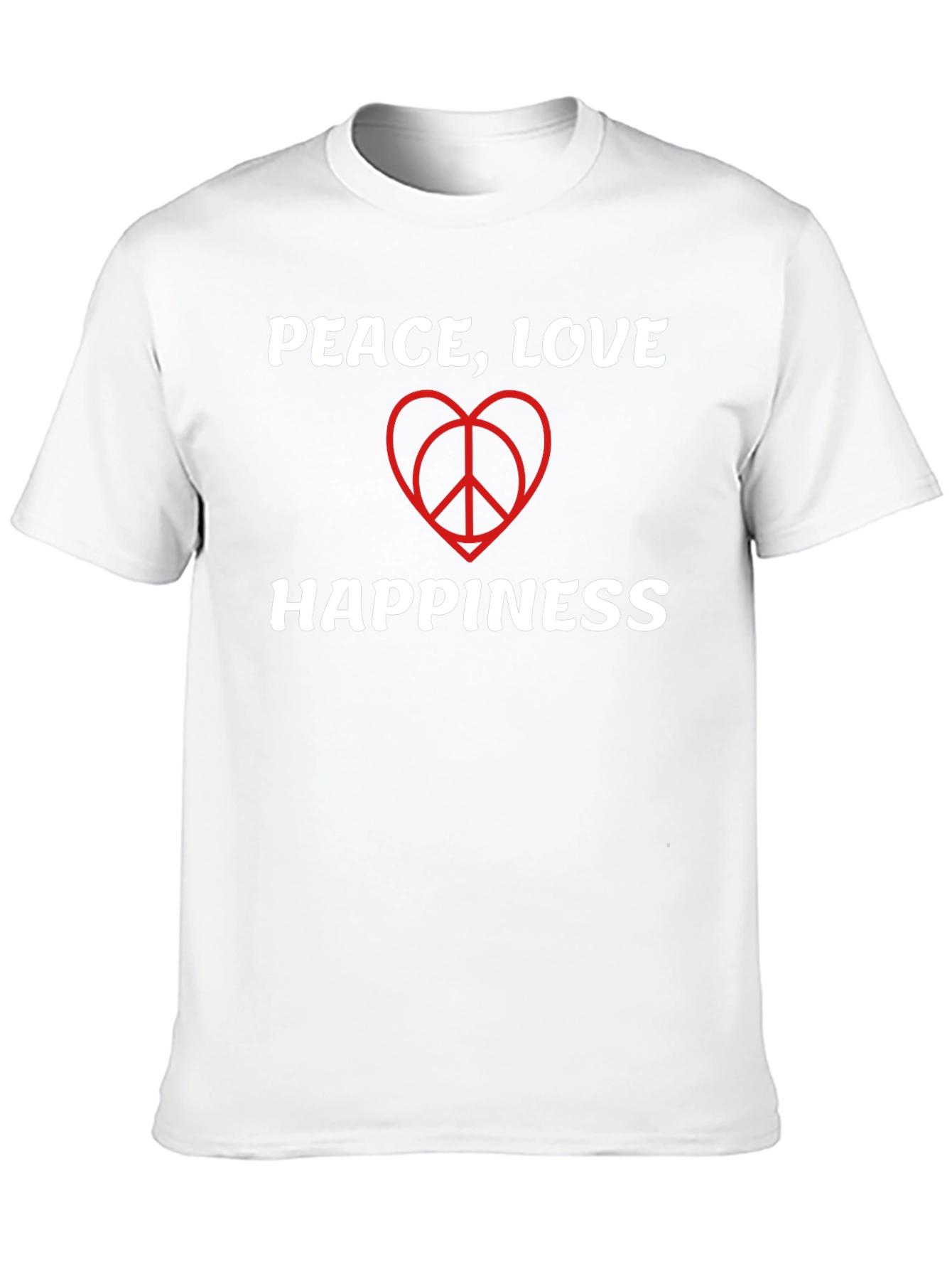 Peace Love Happiness T-Shirt - Black