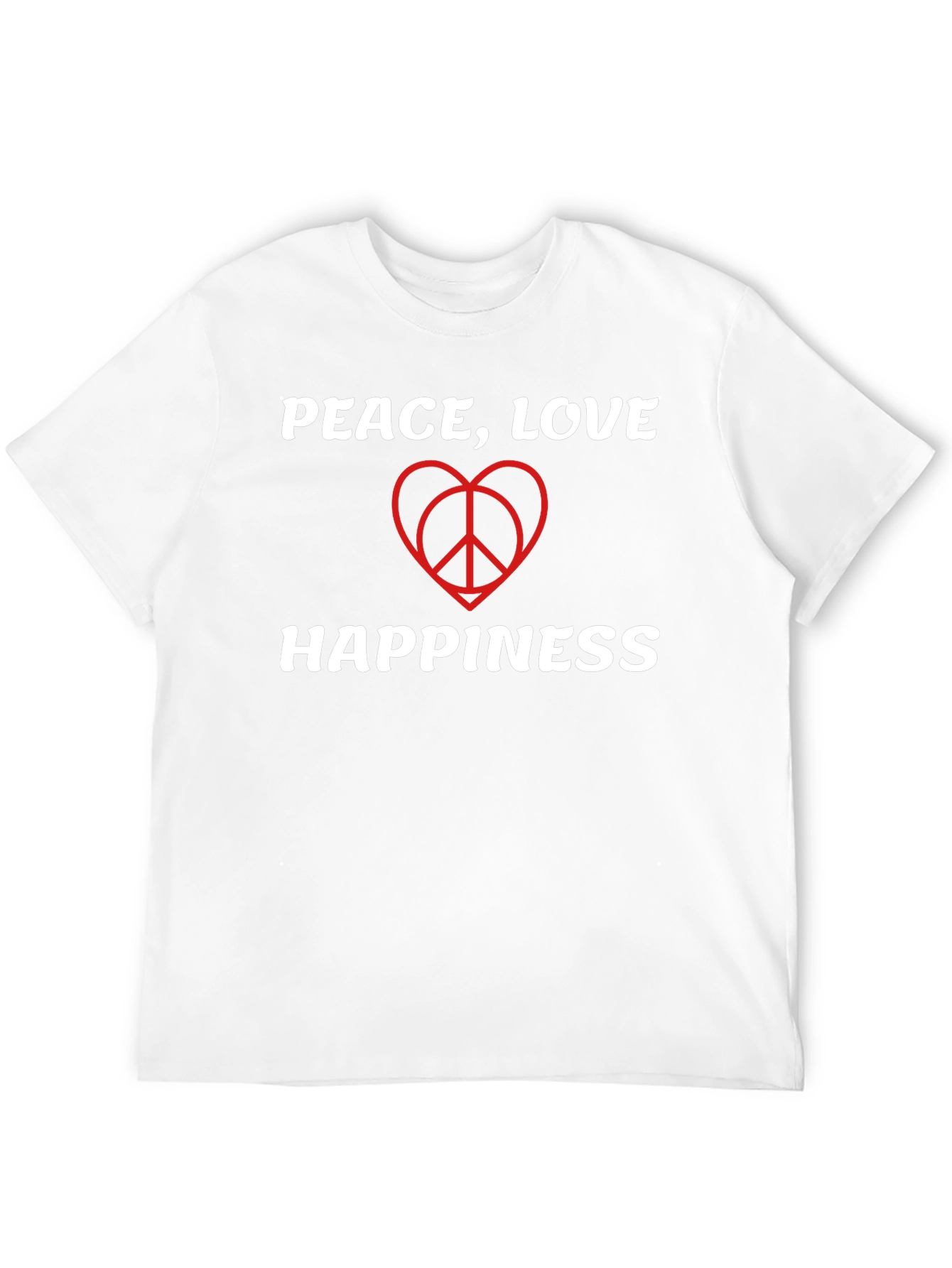 Peace Love Happiness T-Shirt - Black