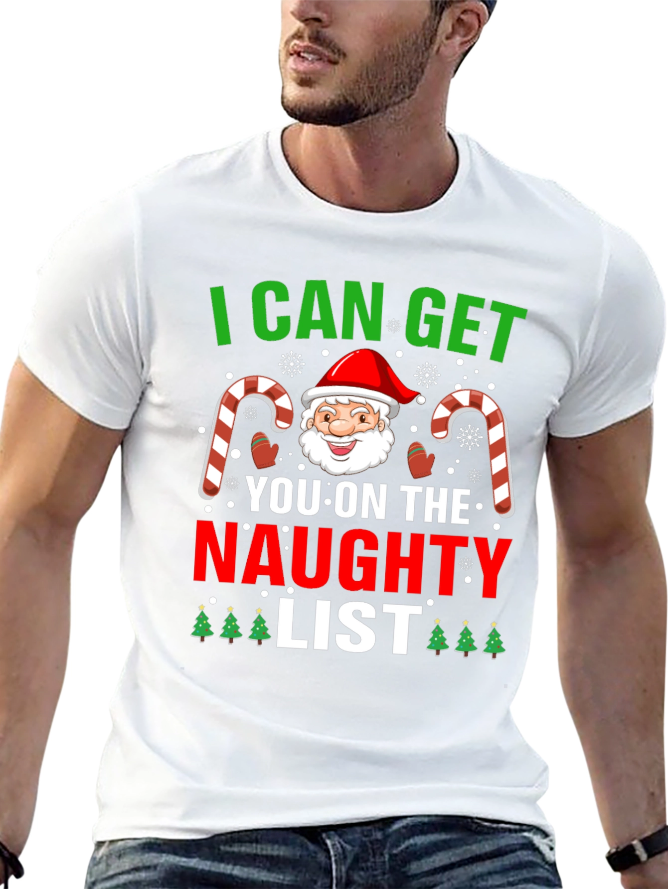 Naughty List Santa Graphic Tee