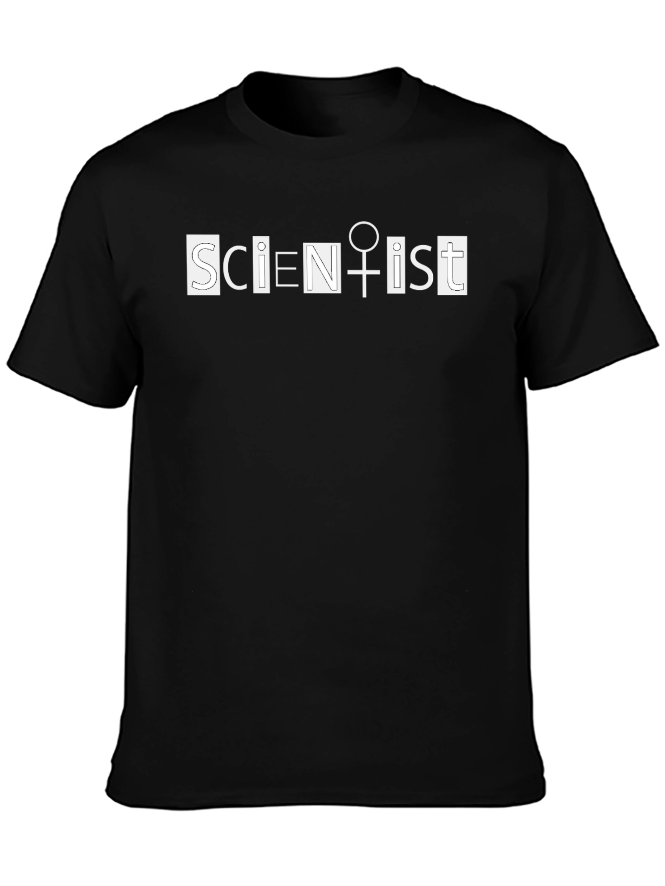 Scientist Female Symbol Black Graphic Tee