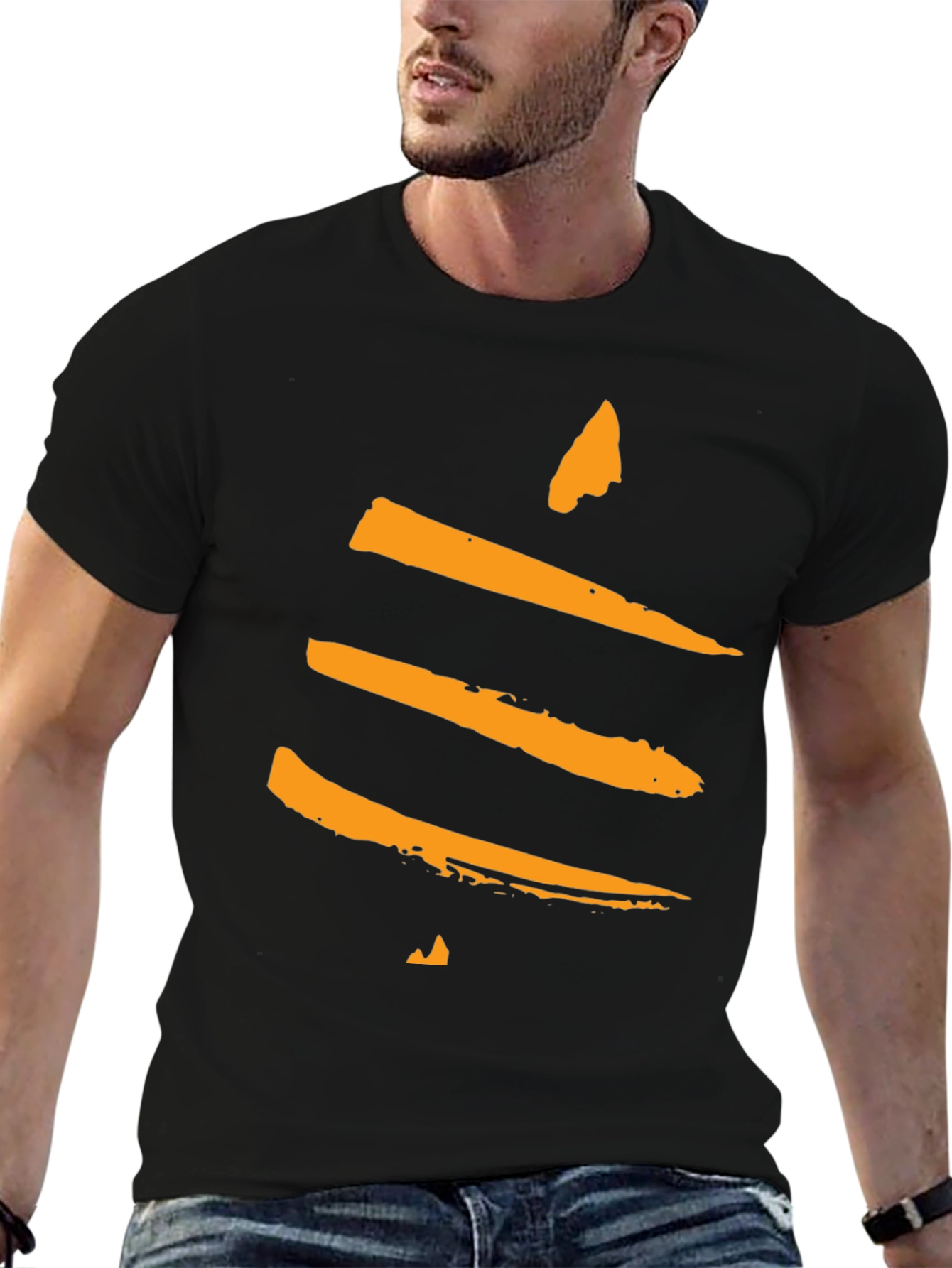 Modern Abstract Graphic Tee - Black