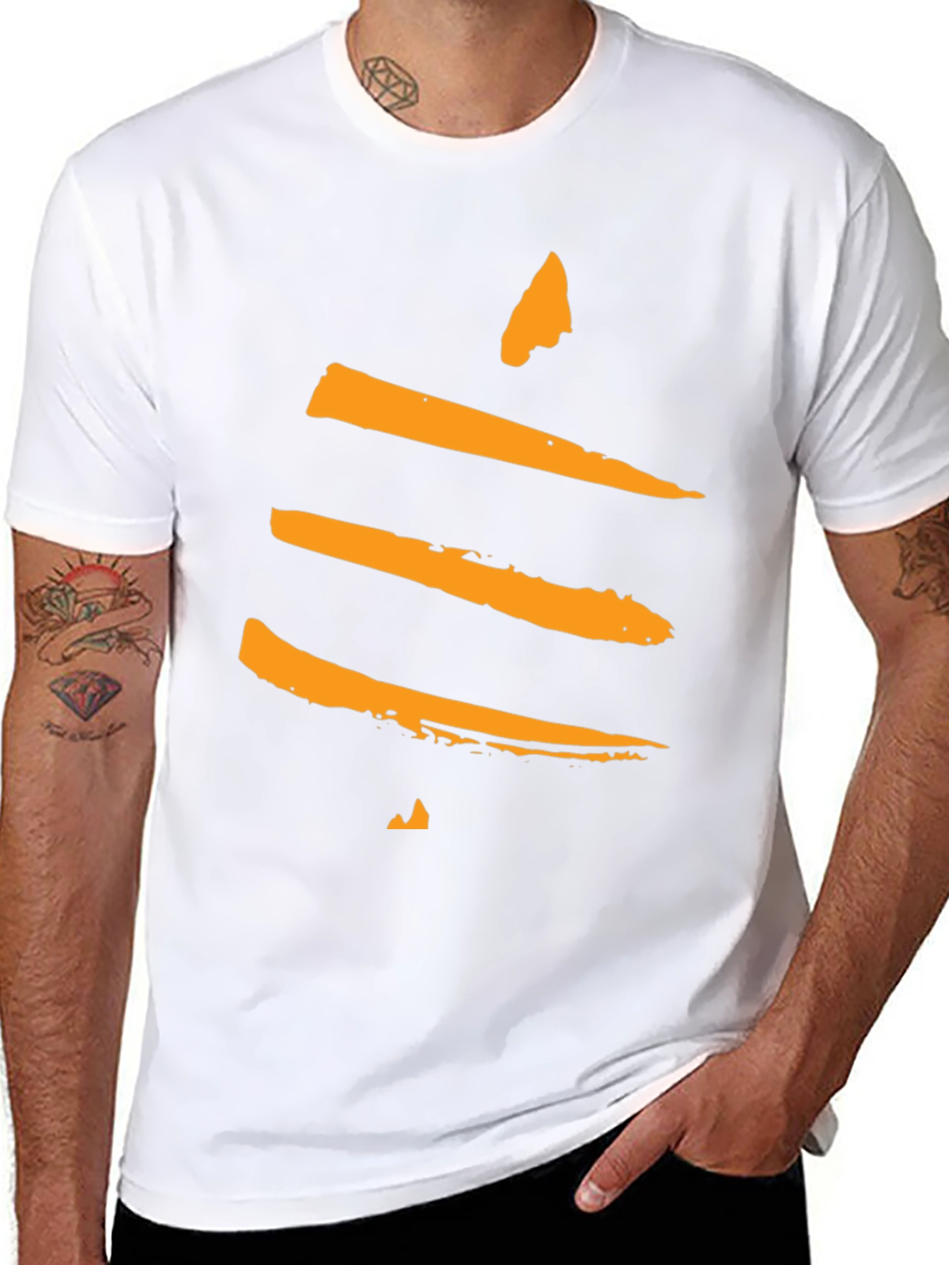 Modern Abstract Graphic Tee - Black