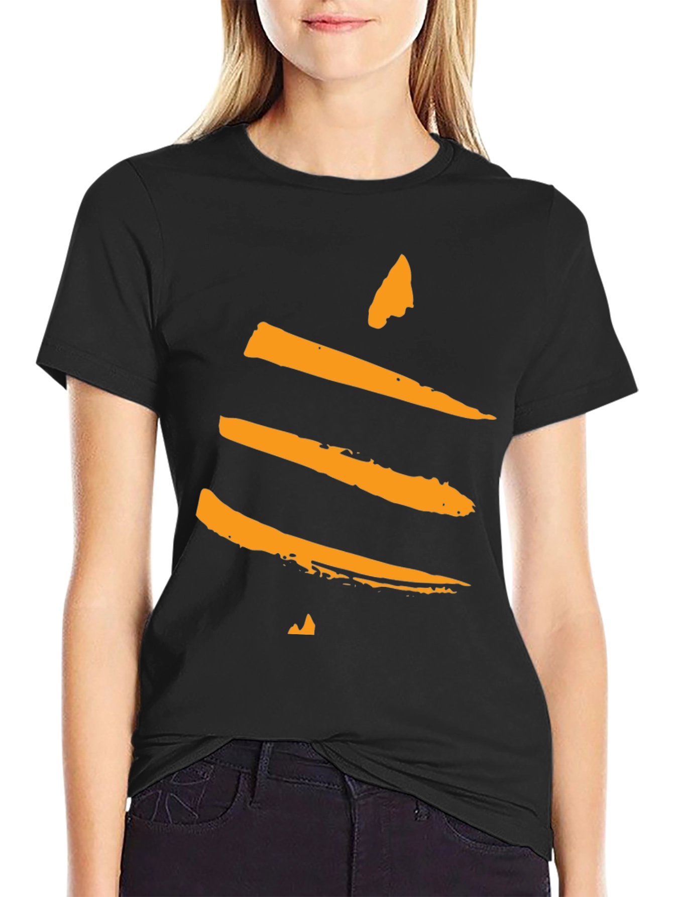 Modern Abstract Graphic Tee - Black