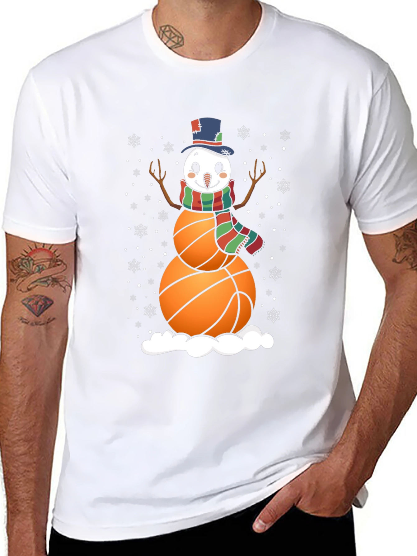 Basketball Snowman Graphic Tee