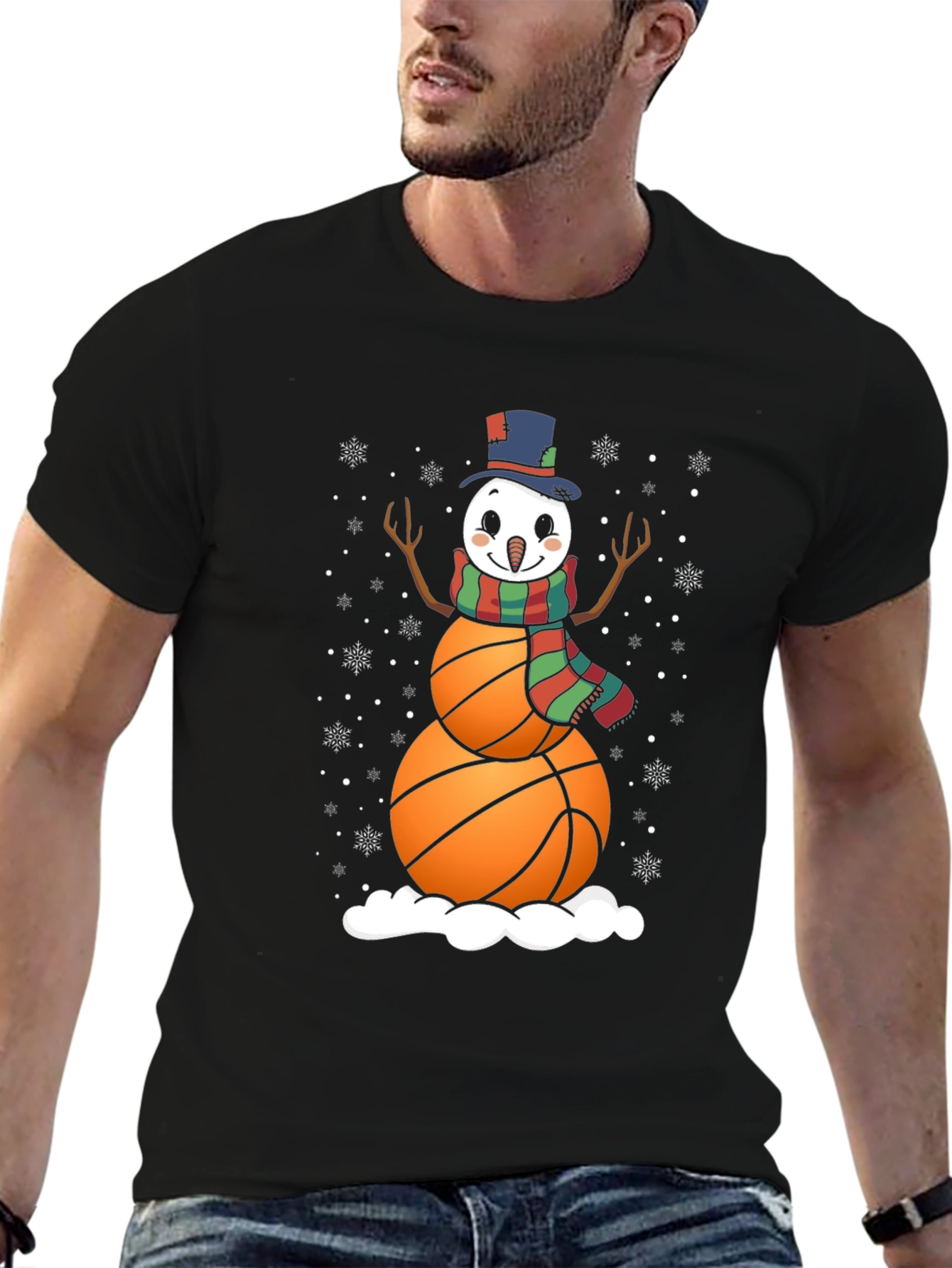 Basketball Snowman Graphic Tee