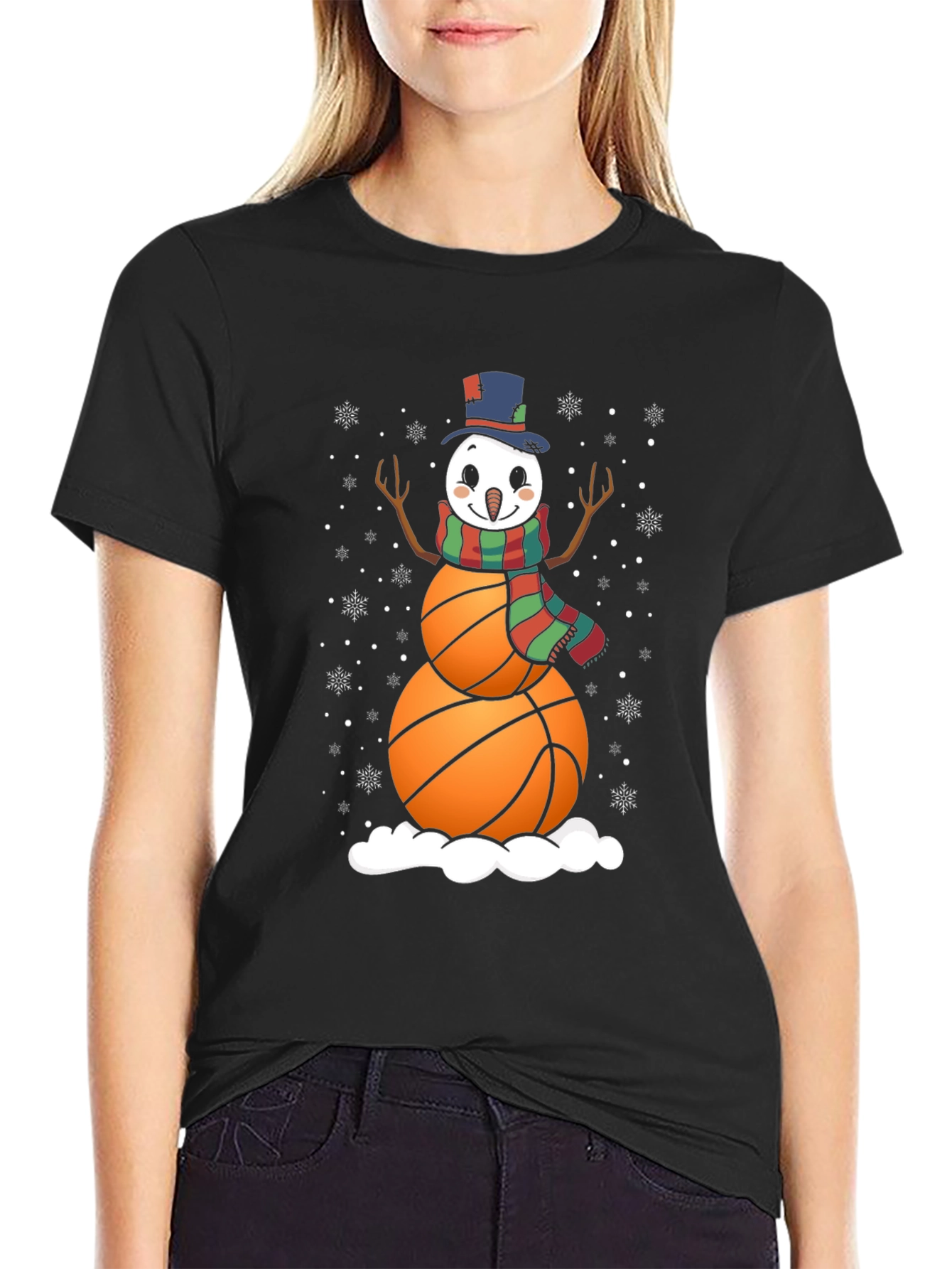Basketball Snowman Graphic Tee