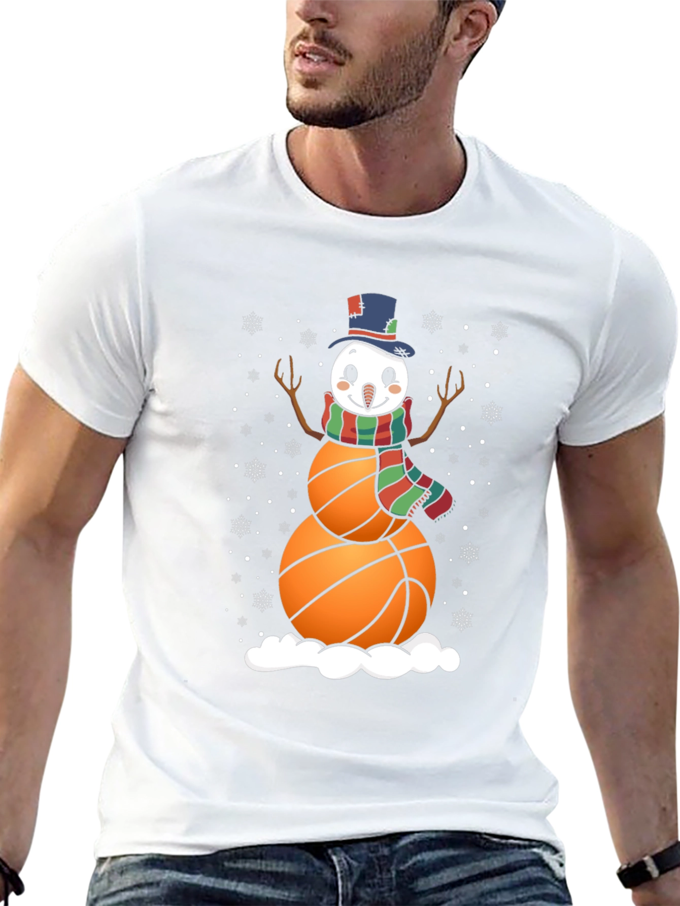 Basketball Snowman Graphic Tee