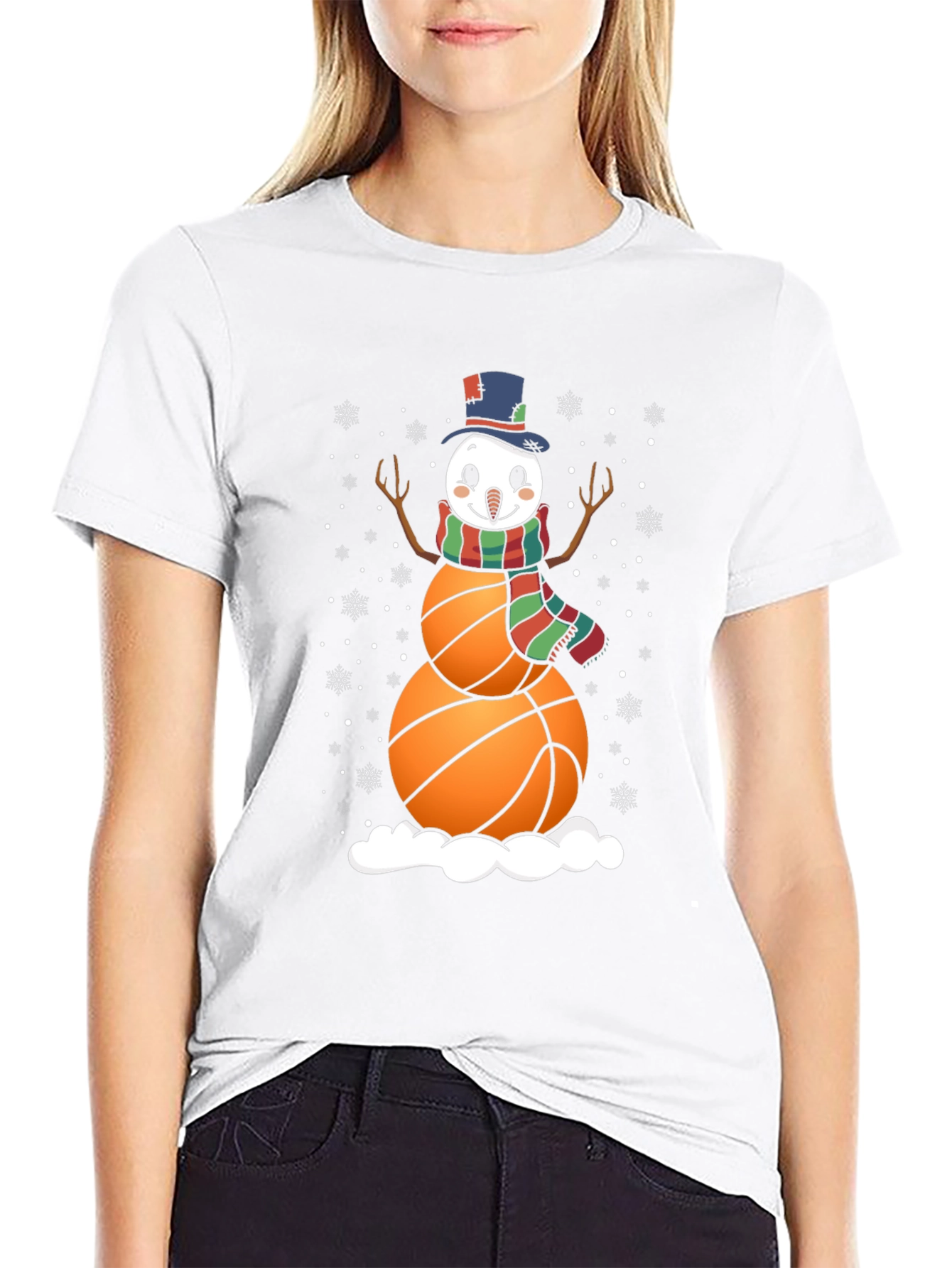 Basketball Snowman Graphic Tee
