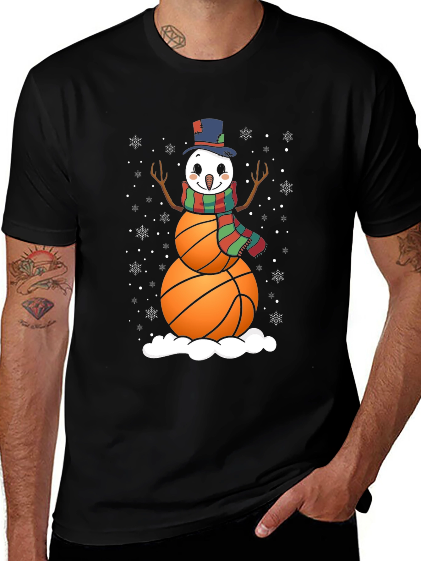 Basketball Snowman Graphic Tee