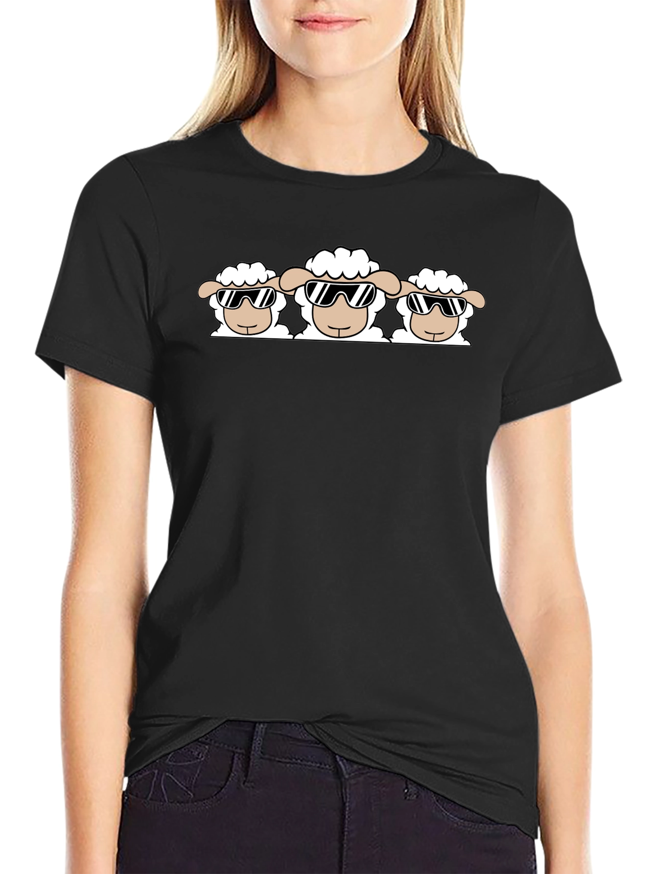Cool Sheep T-Shirt - Black Cotton Tee