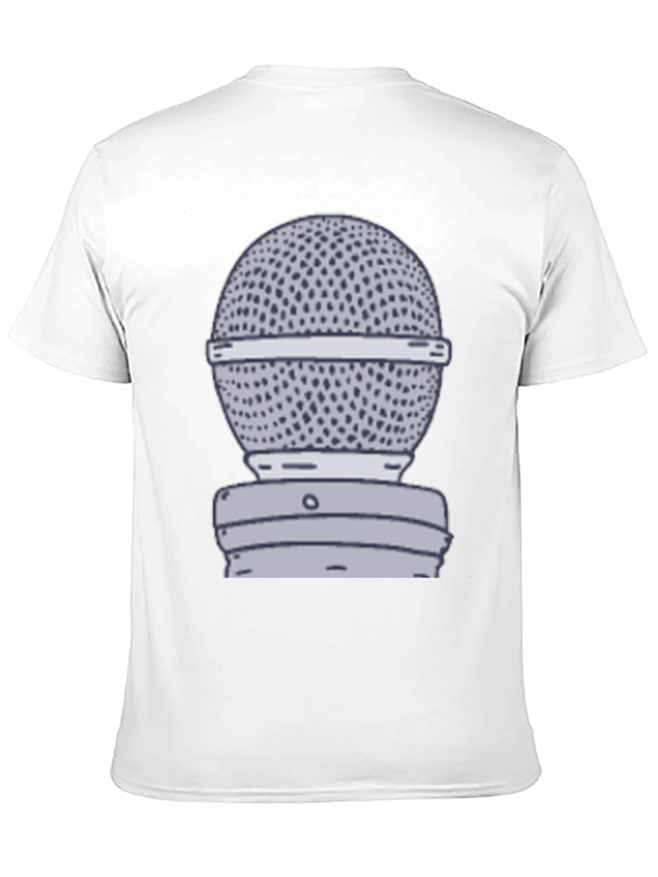 Retro Microphone Graphic Tee - Black Cotton T-Shirt