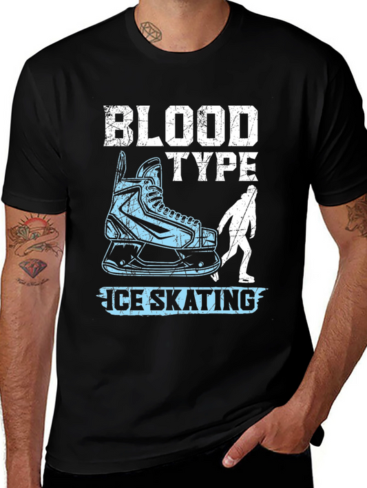 Ice Skating Blood Type Graphic T-Shirt