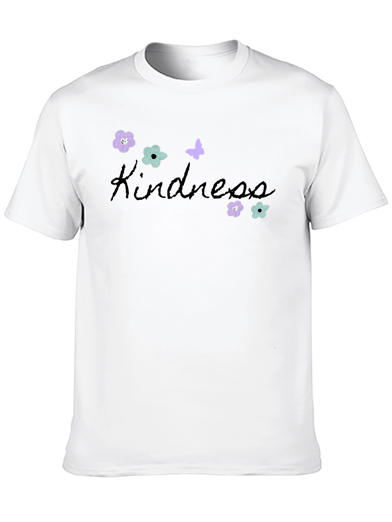 Kindness Graphic Tee - Floral Butterfly Design