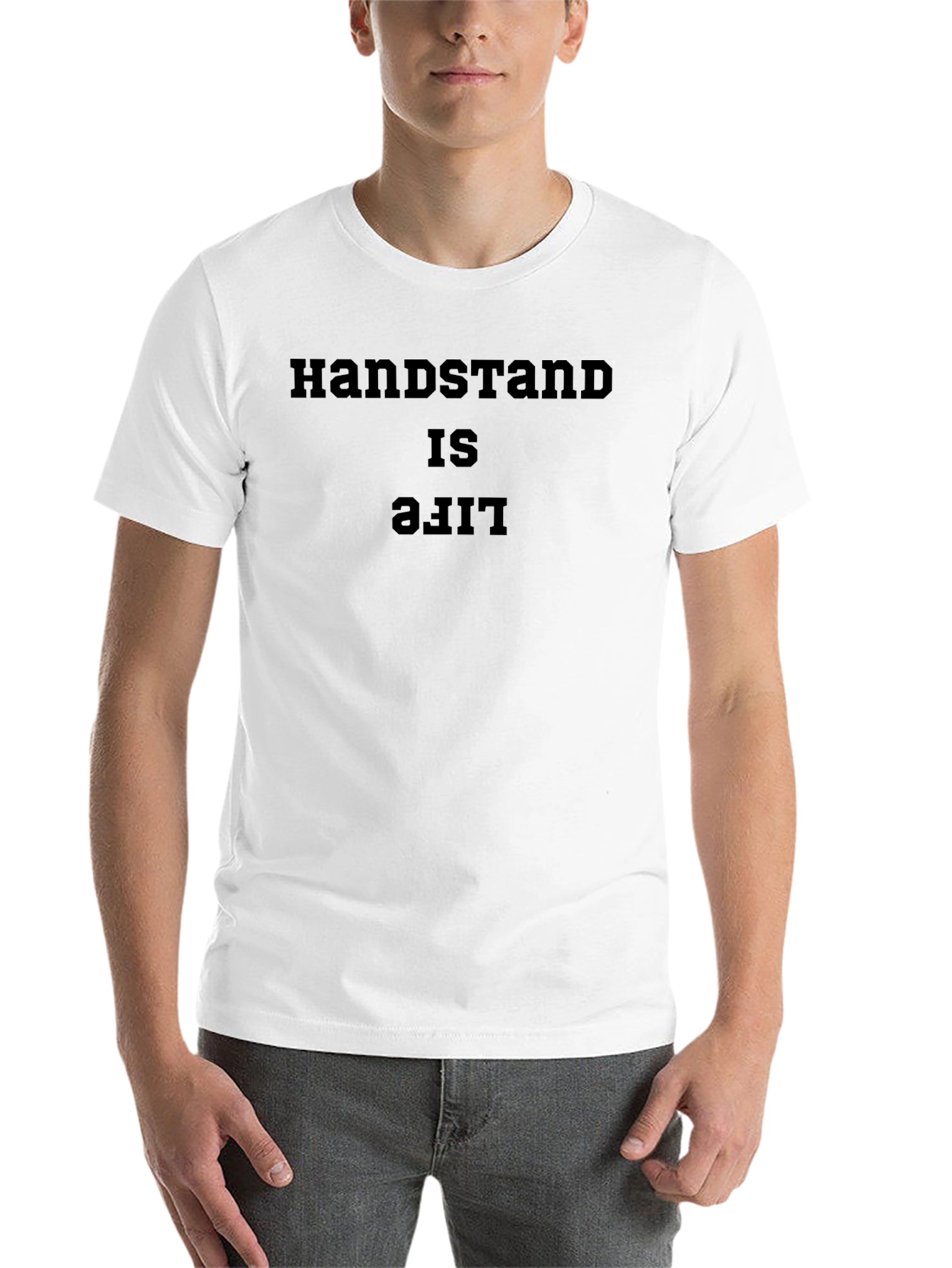 Handstand is Life Graphic Tee - Black Cotton T-Shirt