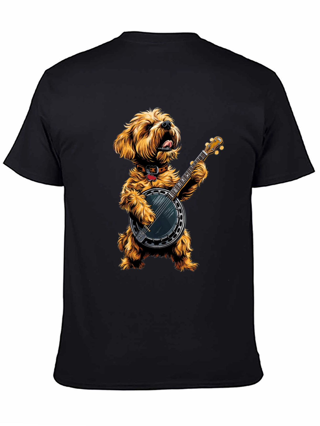 Dog Playing Banjo Graphic Tee