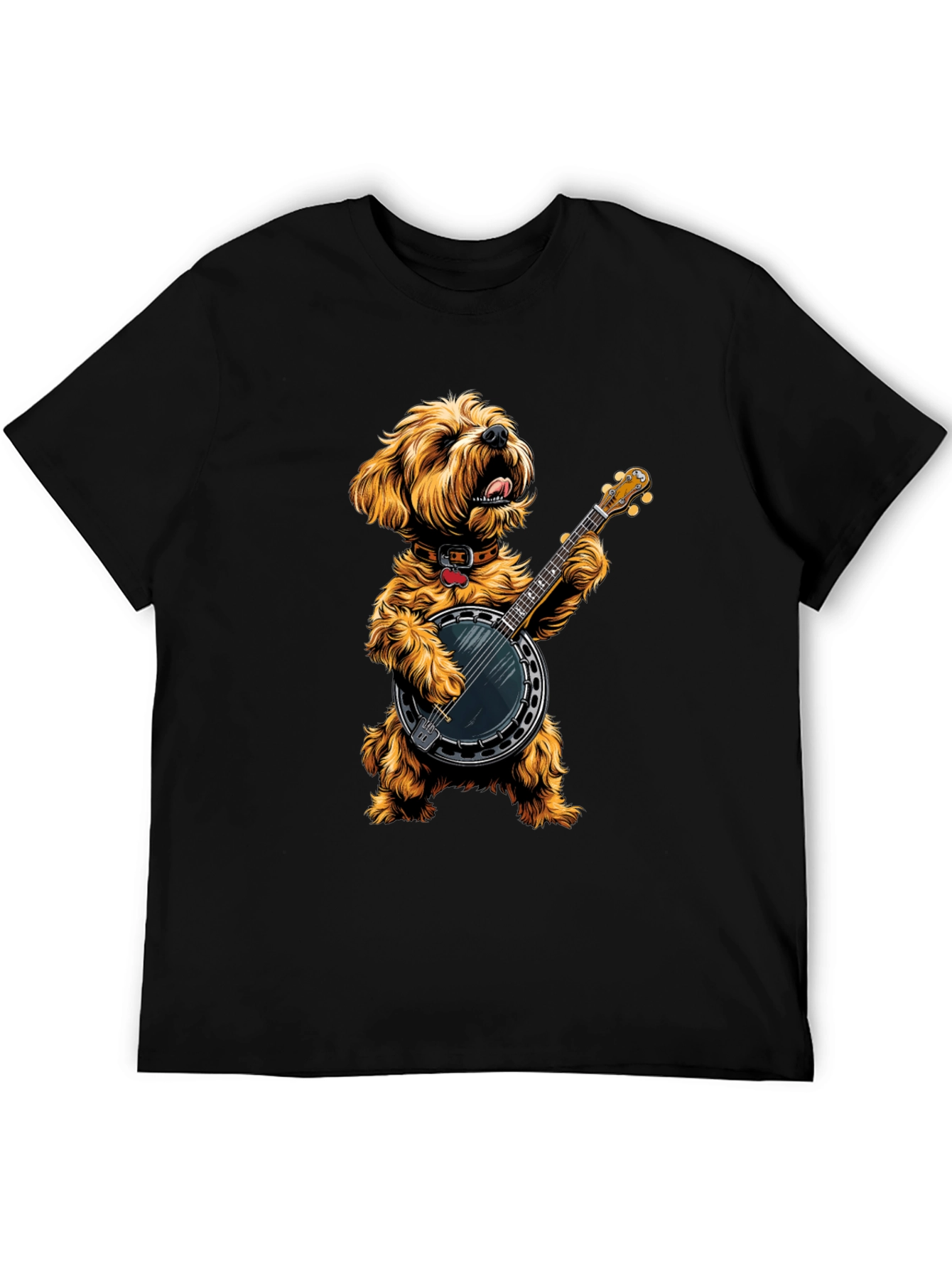 Dog Playing Banjo Graphic Tee