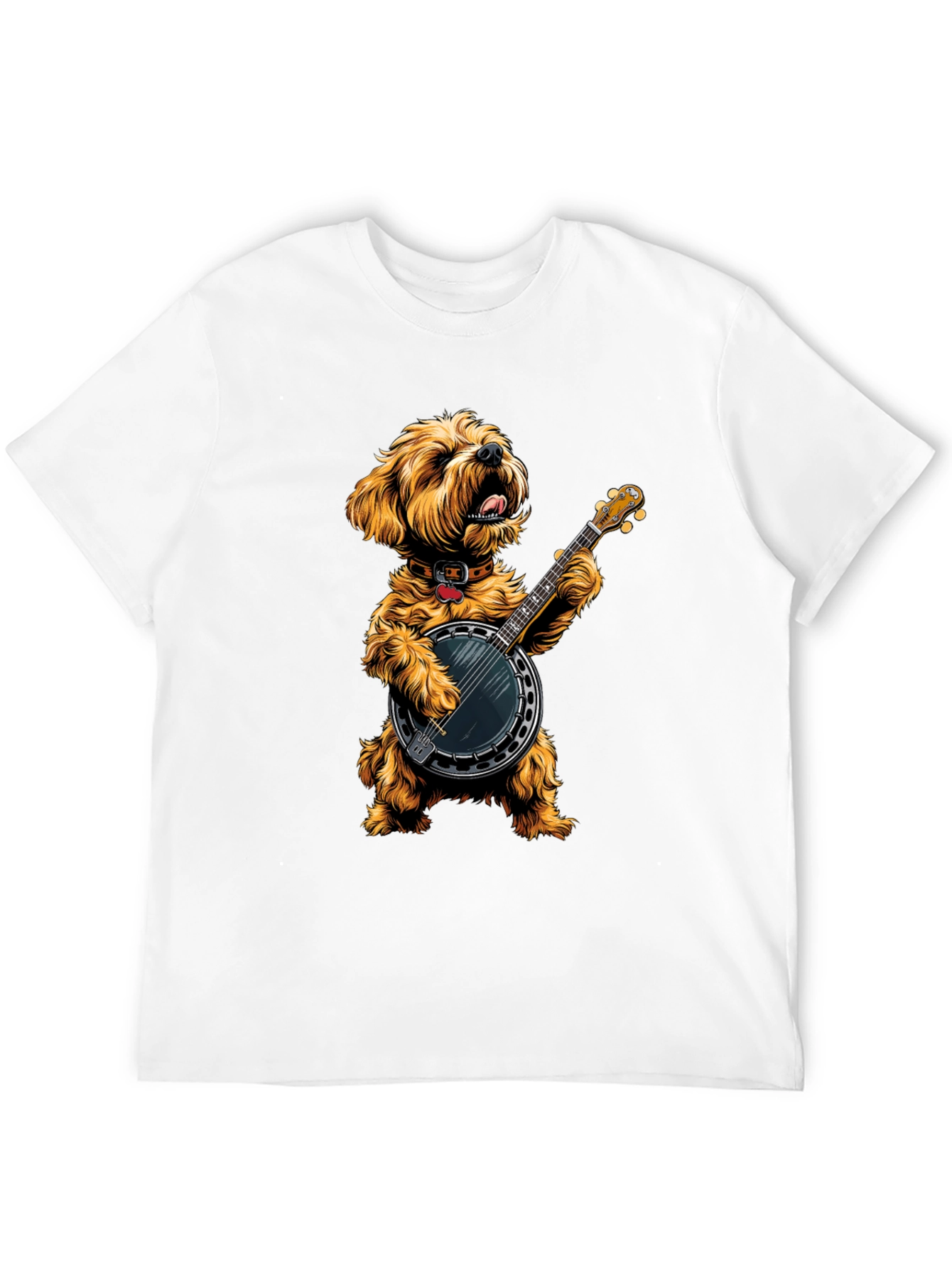 Dog Playing Banjo Graphic Tee