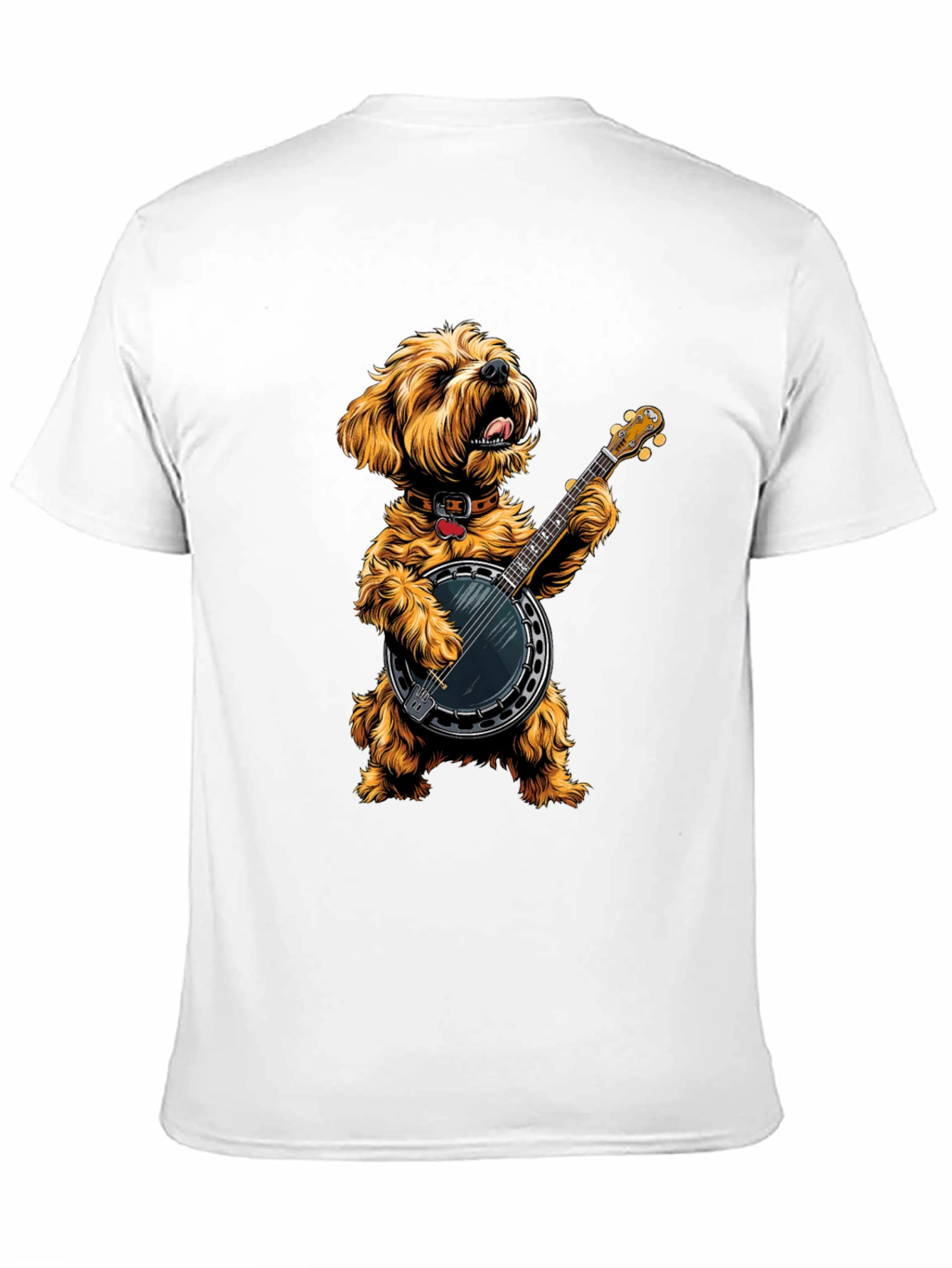 Dog Playing Banjo Graphic Tee