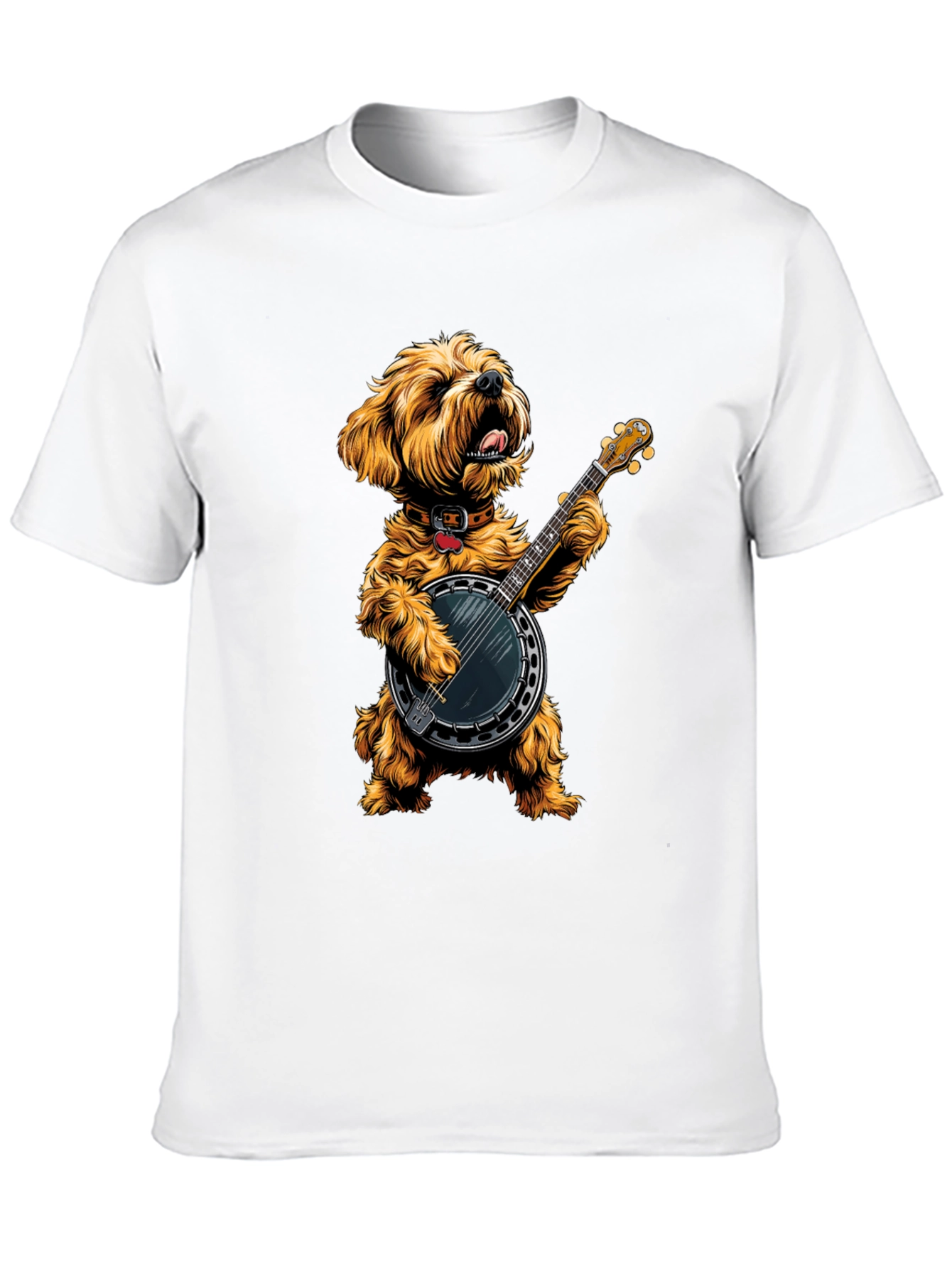 Dog Playing Banjo Graphic Tee