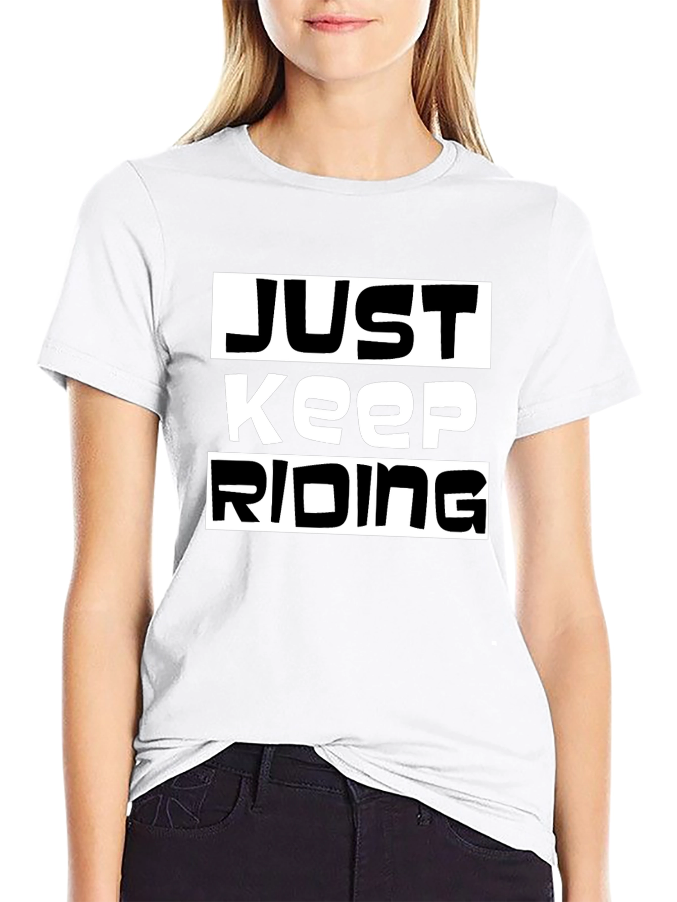 Just Keep Riding Black Graphic Tee