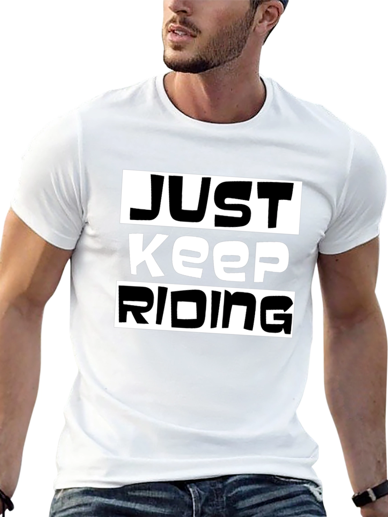 Just Keep Riding Black Graphic Tee