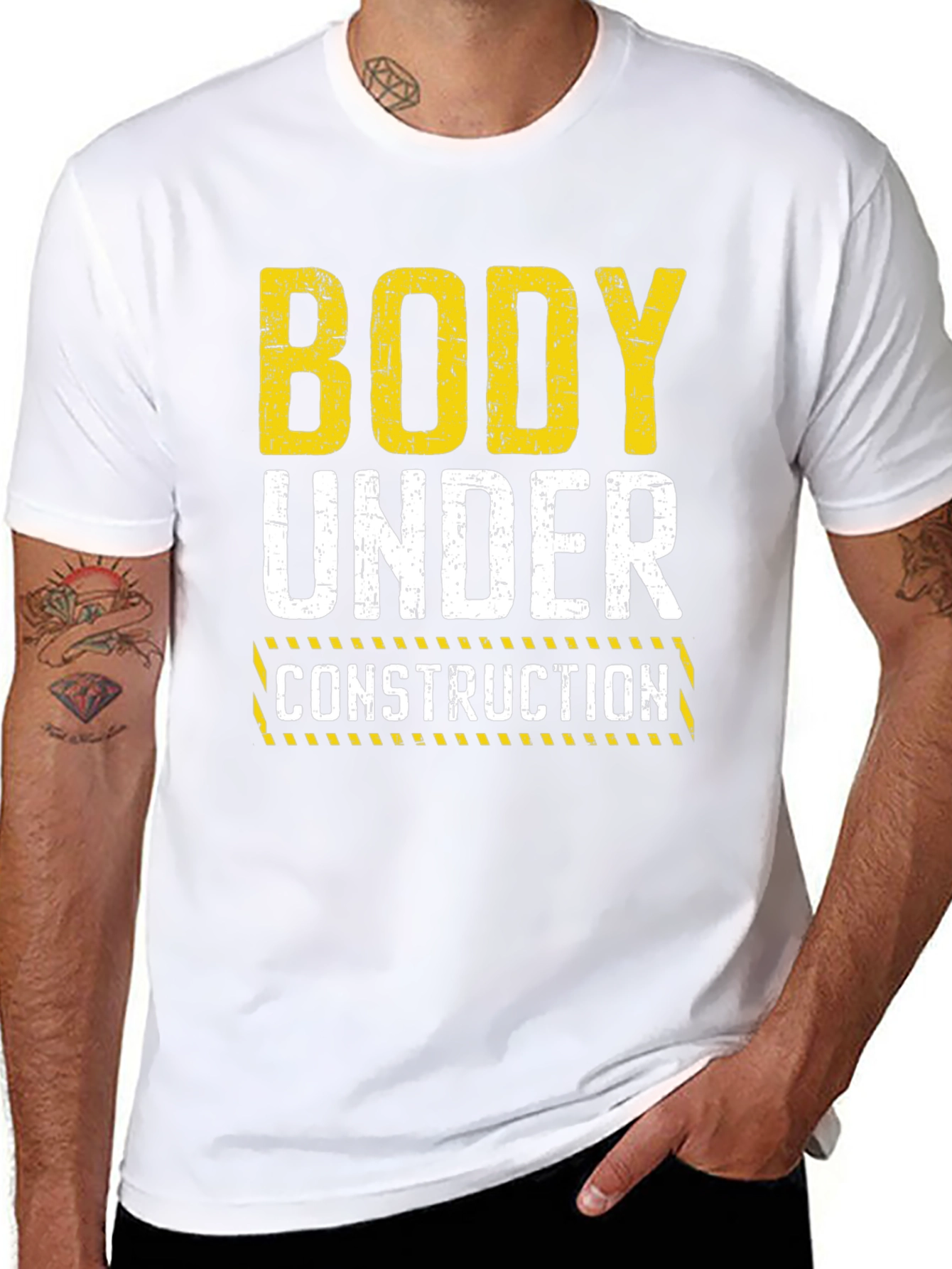 Body Under Construction Graphic T-Shirt - Black