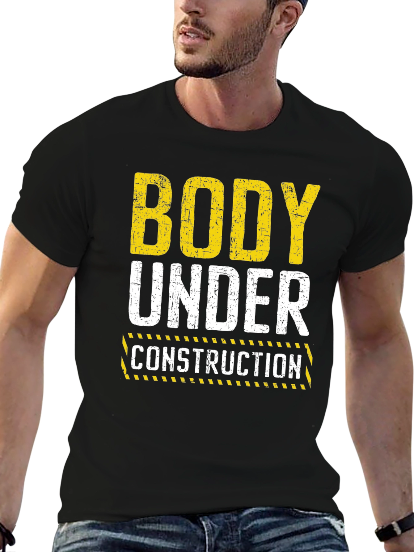 Body Under Construction Graphic T-Shirt - Black