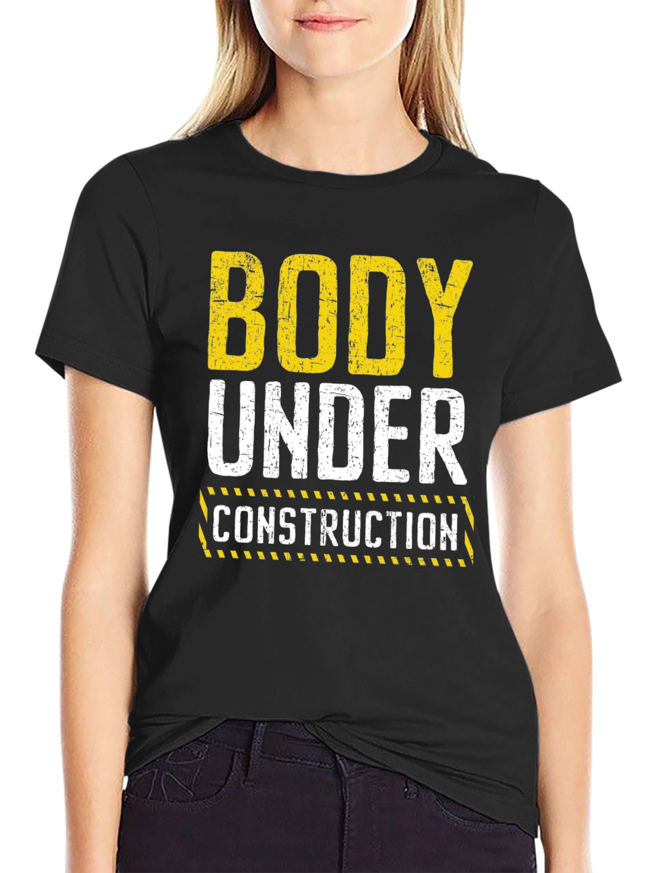 Body Under Construction Graphic T-Shirt - Black
