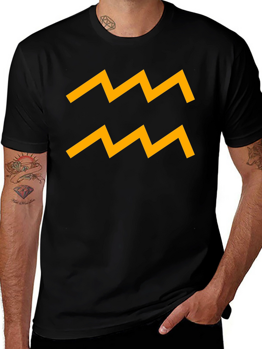 Aquarius Zodiac Sign T-Shirt - Black